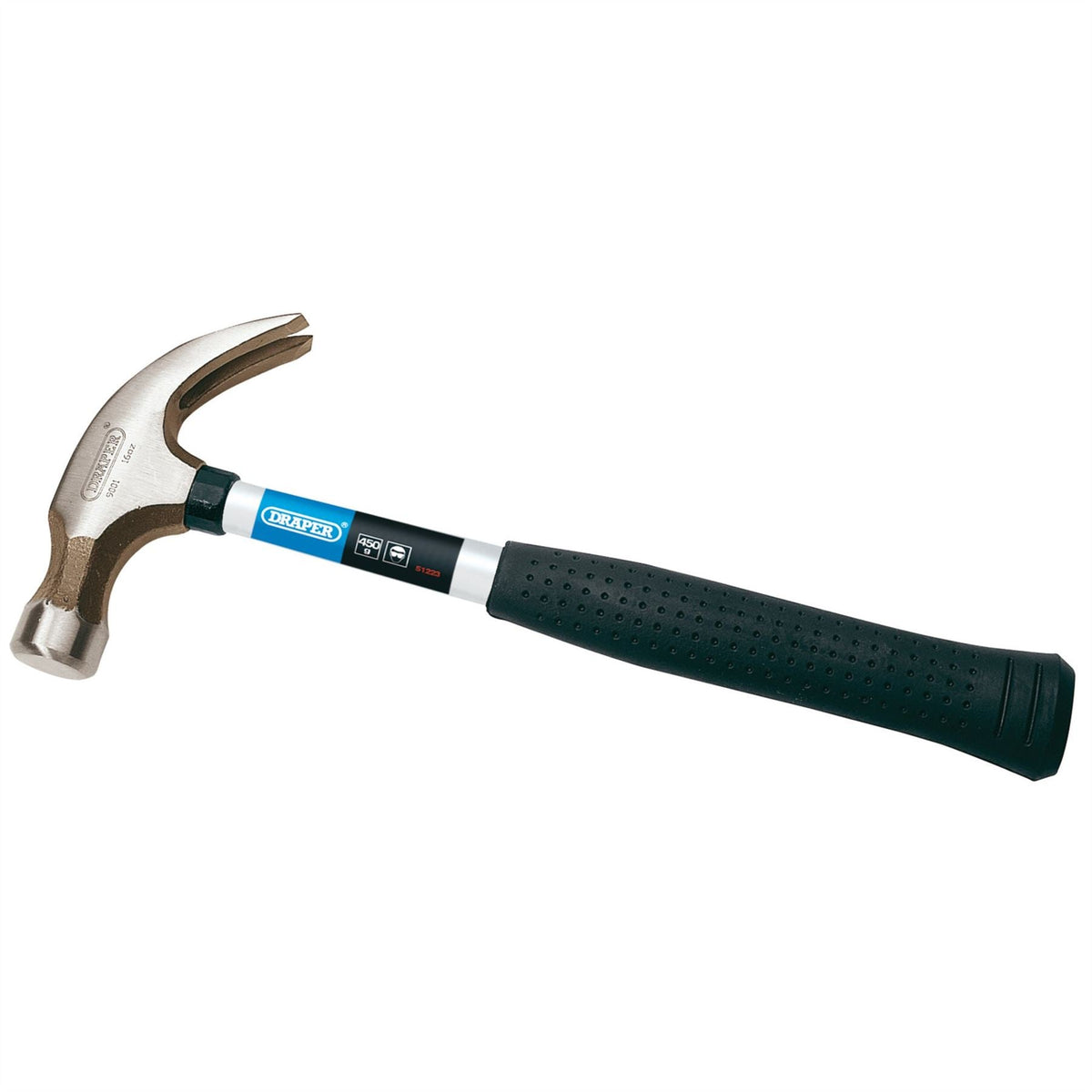 Draper Claw Hammer with Steel Tubular Shaft 450g/16oz 51223 White Rose Tools