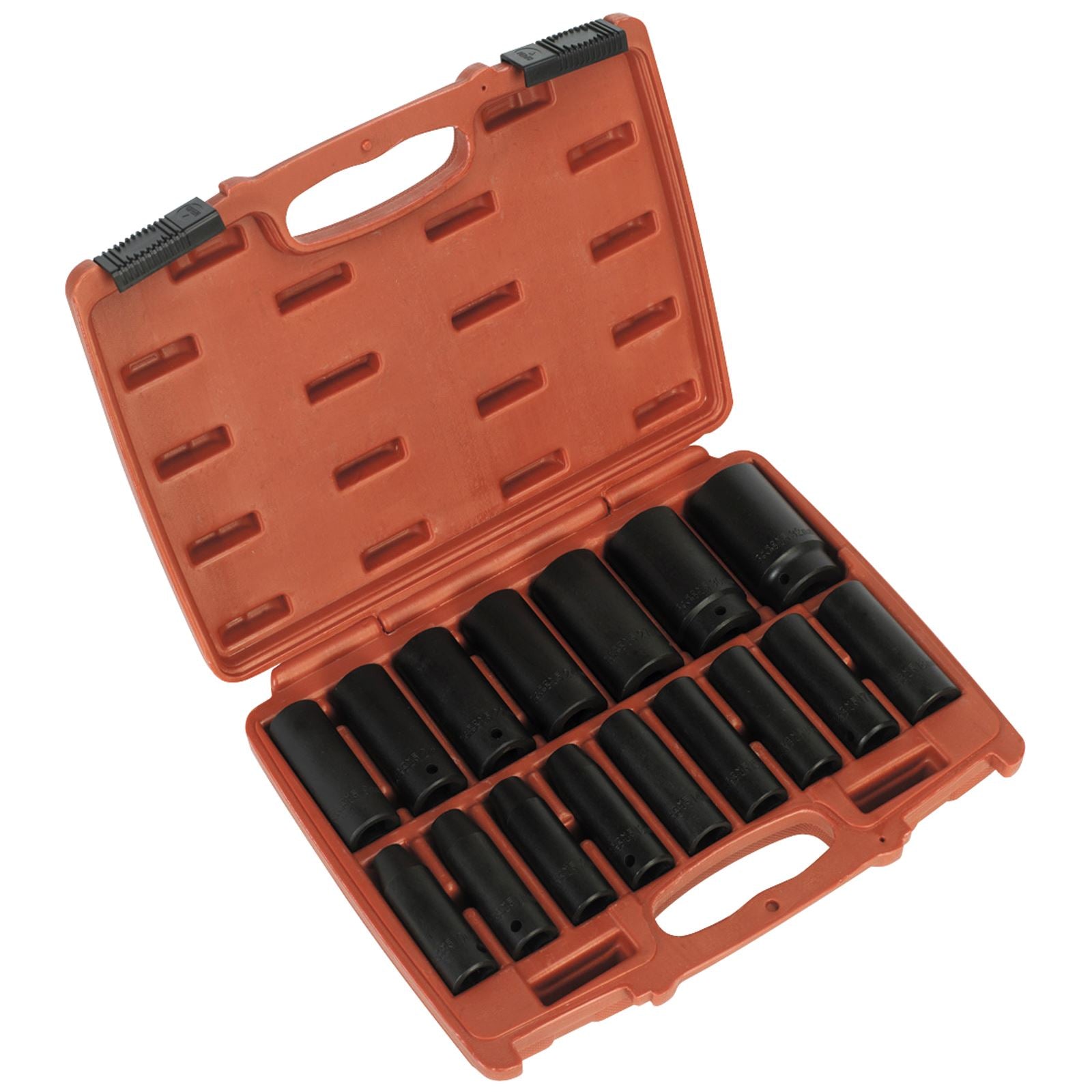 Sealey Premier 16 Piece 1/2" Drive Deep Impact Socket Set 10-32mm