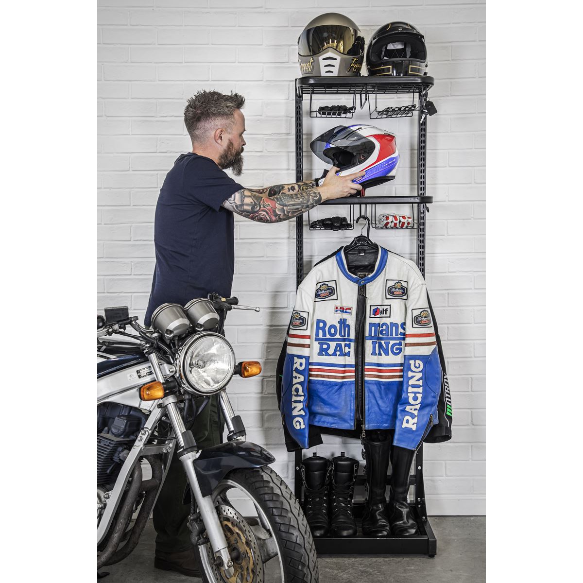 Sealey Motorcycle Helmet & Gear Tidy, Freestanding
