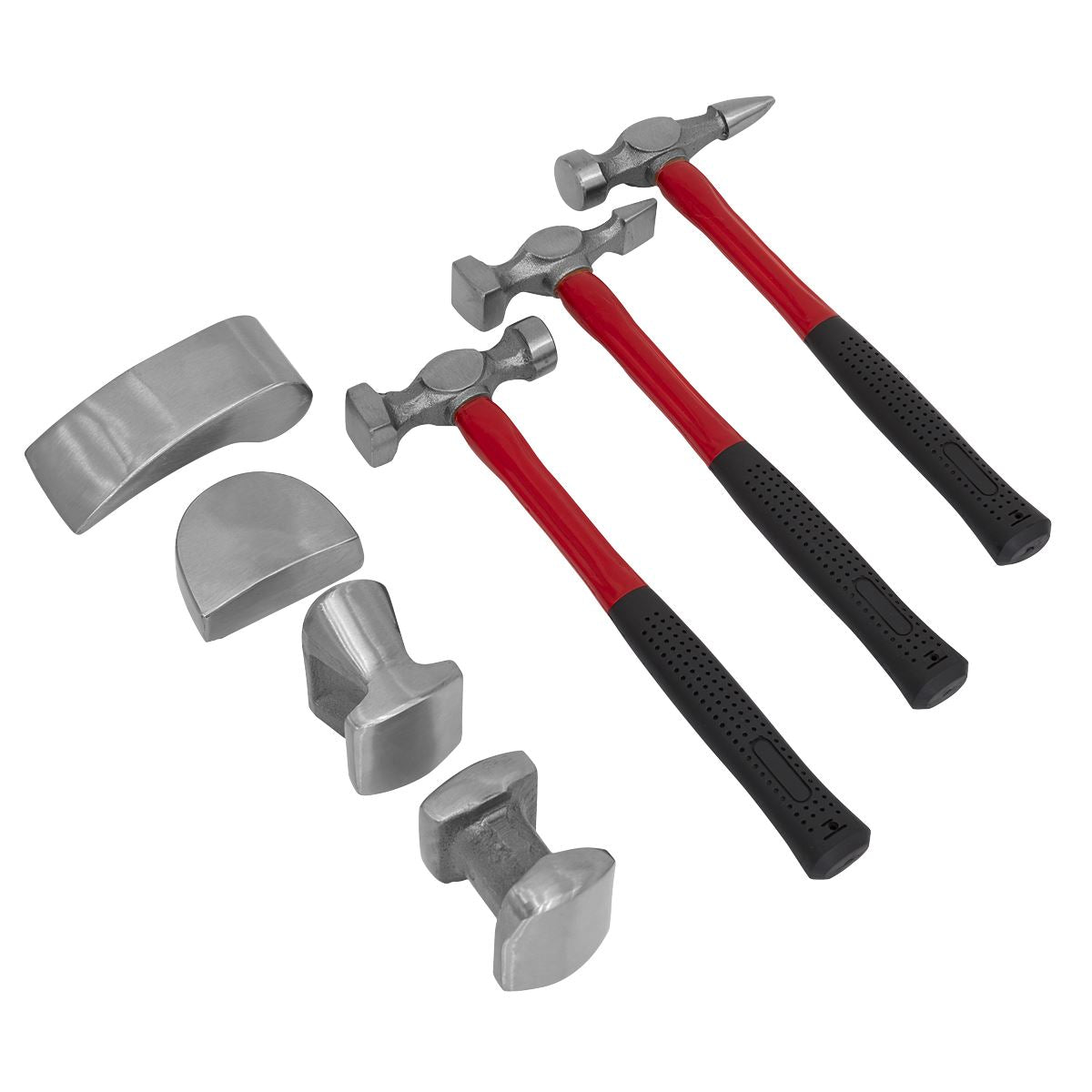 Sealey Panel Beating Set 7pc Drop-Forged Fibreglass Shafts