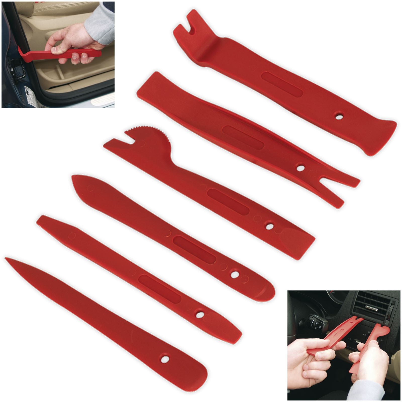 Sealey 6 Piece Mini Panel Removal Tool Set Car Van Door Nylon Tool Kit