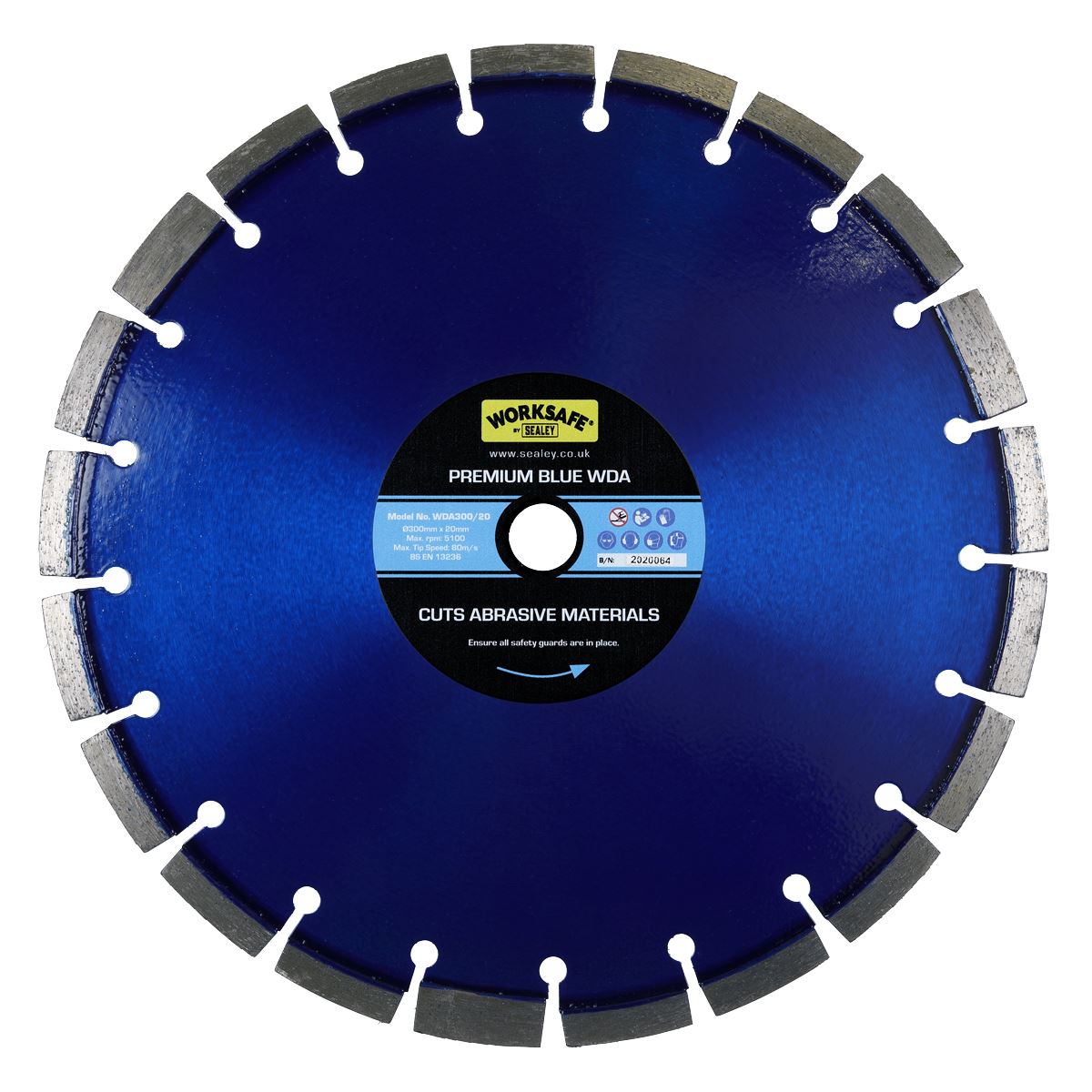 Worksafe by Sealey Premium Blue WDA Diamond Blade Ø300 x 20mm
