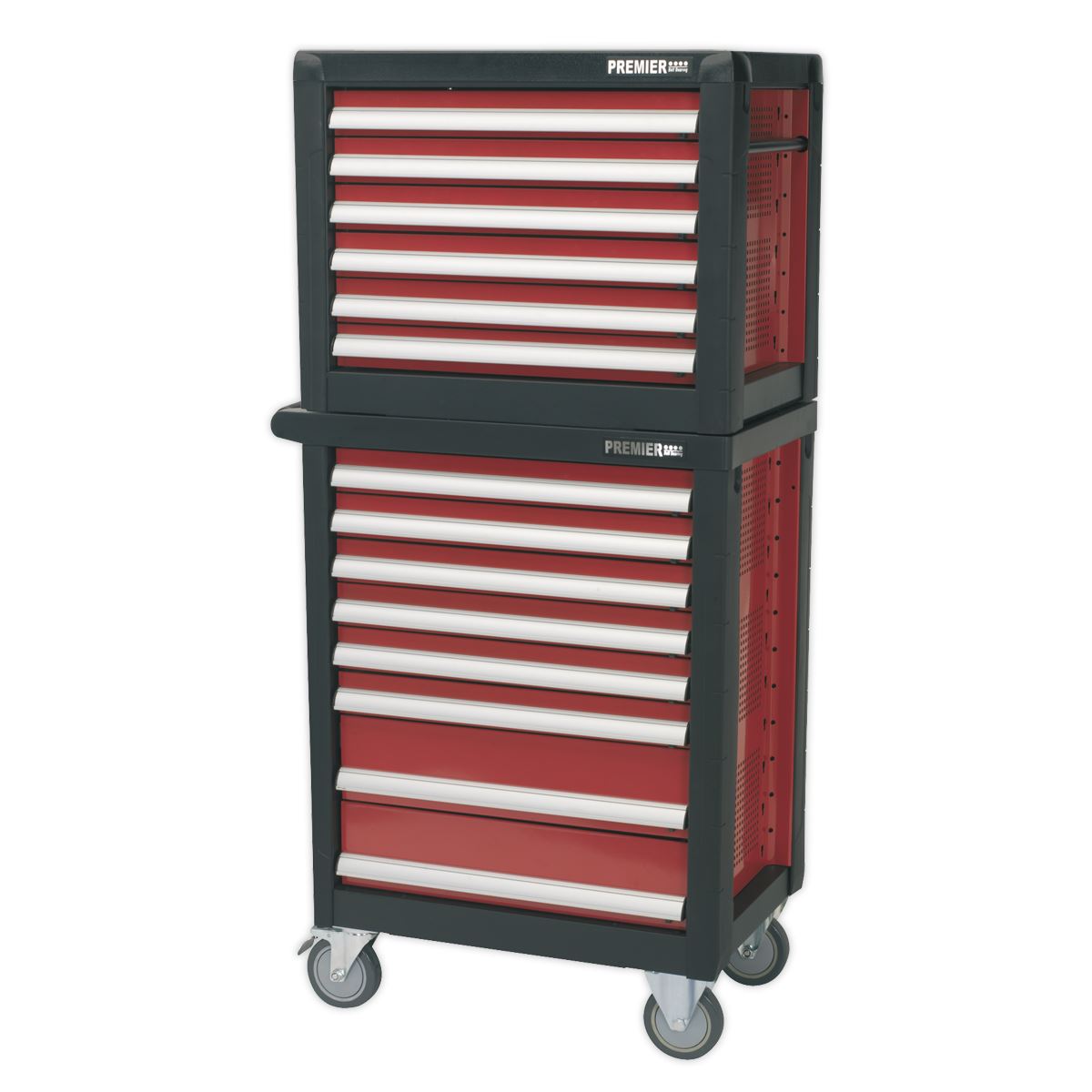 Sealey Premier Topchest & Rollcab Combination 14 Drawer with Ball-Bearing Slides & 1233pc Tool Kit