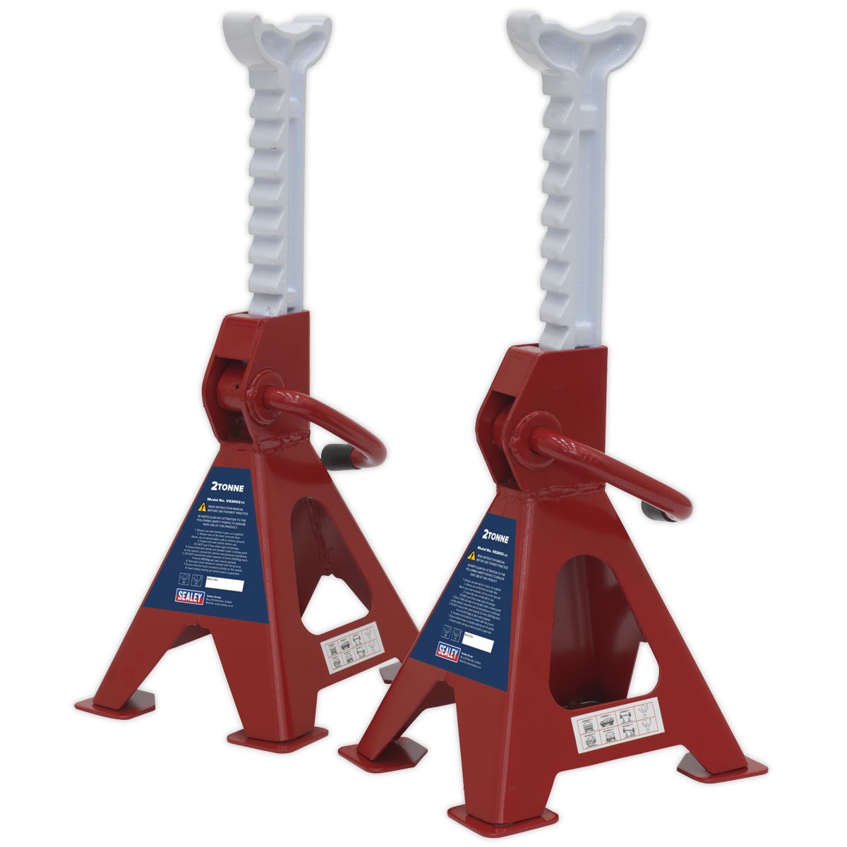 Sealey Ratchet Type Axle Stands (Pair) 2 Tonne Capacity per Stand