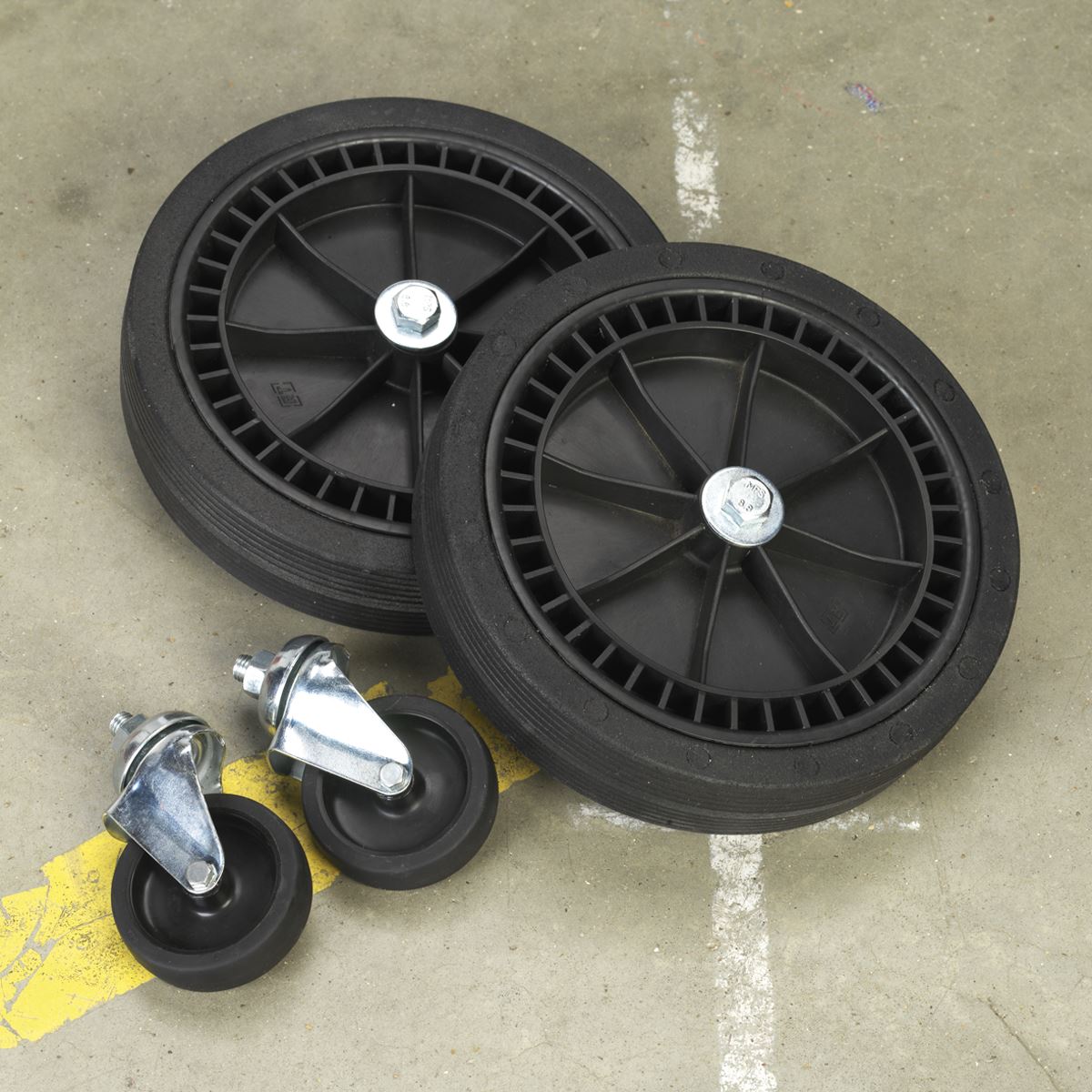 Sealey Wheel Kit for Fixed Compressors - 2 Castors & 2 Fixed