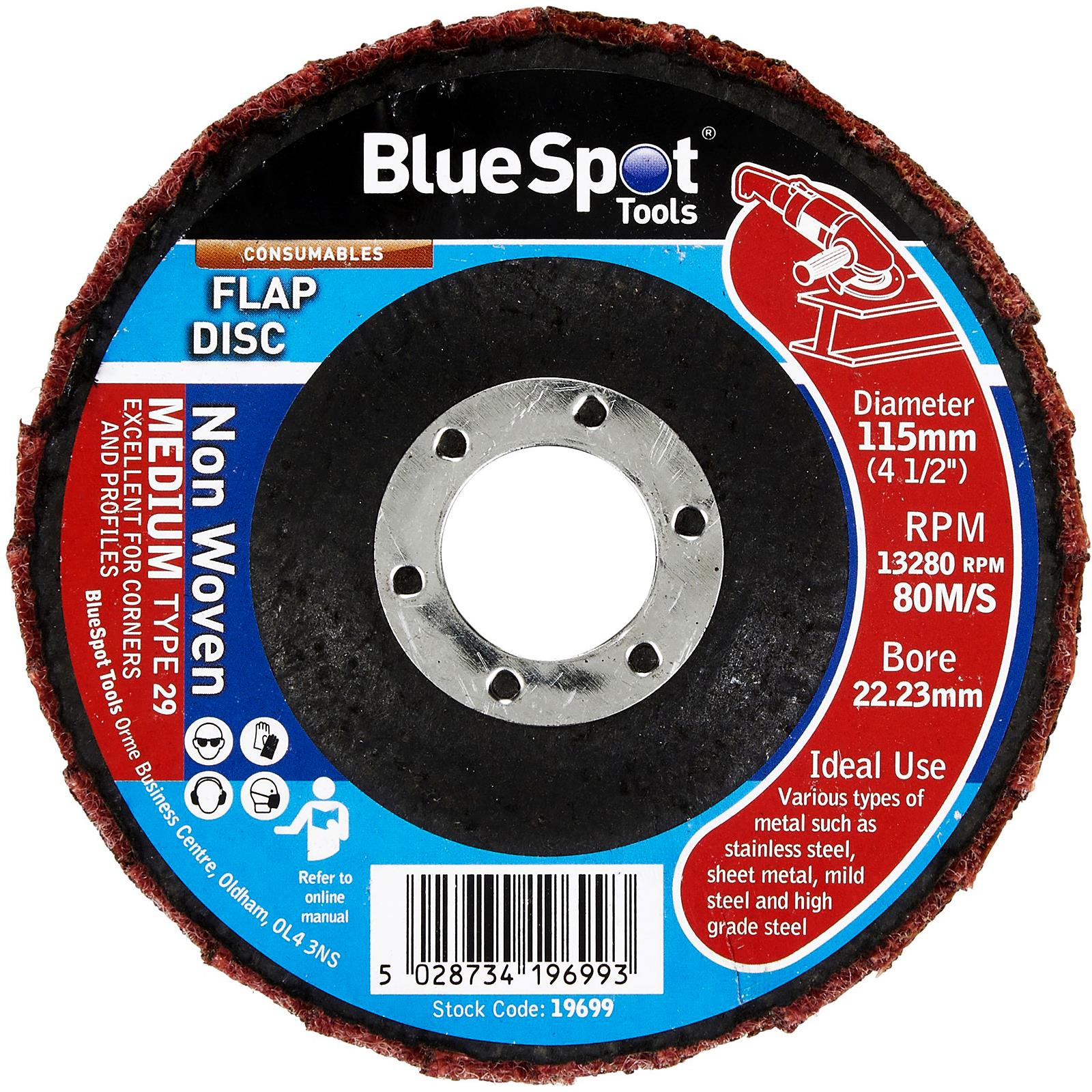 BlueSpot Medium Non Woven Flap Disc 115mm (4.5")