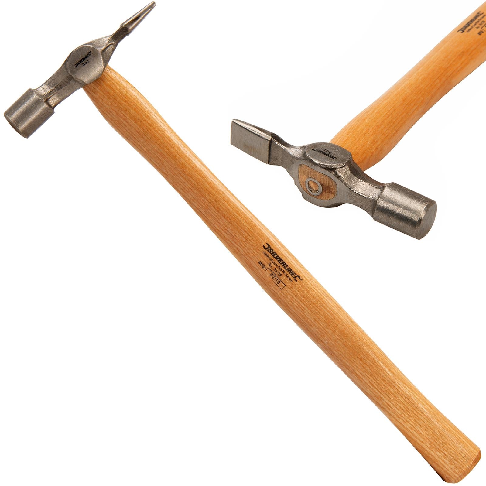 Silverline Hardwood Cross Pein Pin Hammer 4oz Nail Tack Wooden Forged Steel