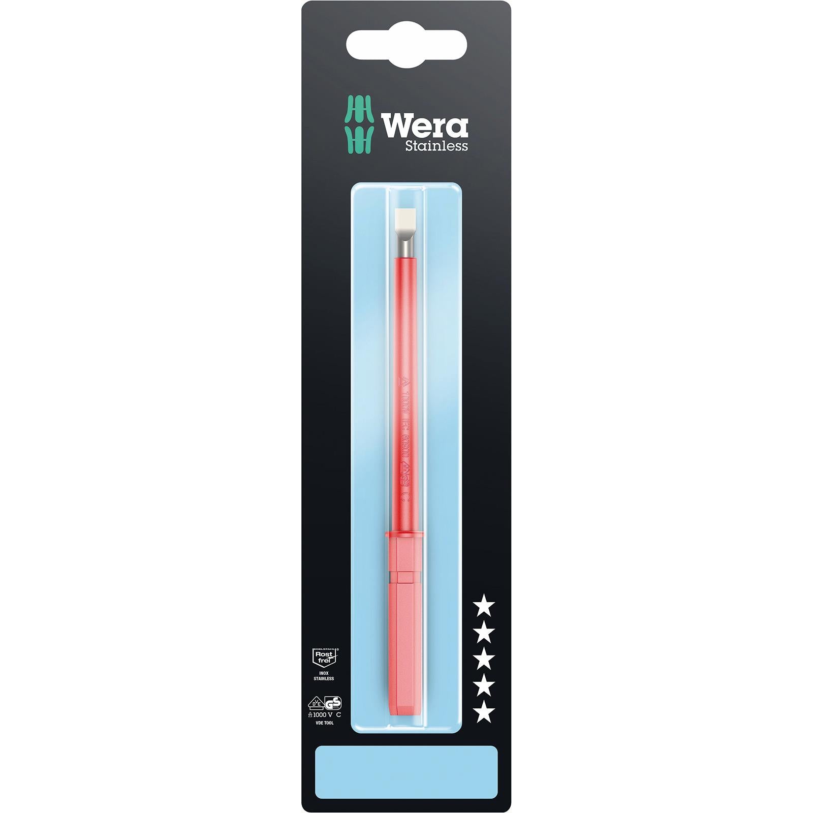 Wera VDE Screwdriver Blade Interchangable KK VDE Stainless Steel Individual Phillips Pozi Slotted Torx