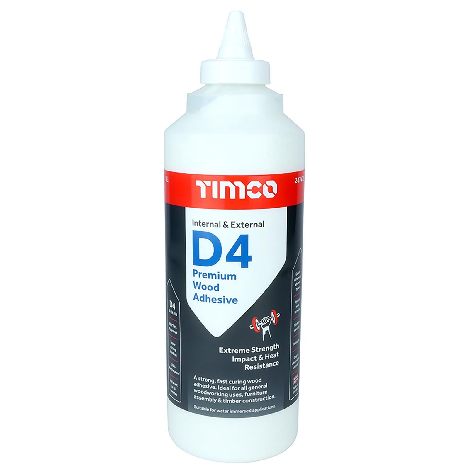 TIMCO D4 Premium Wood Adhesive Glue Internal and External 1L