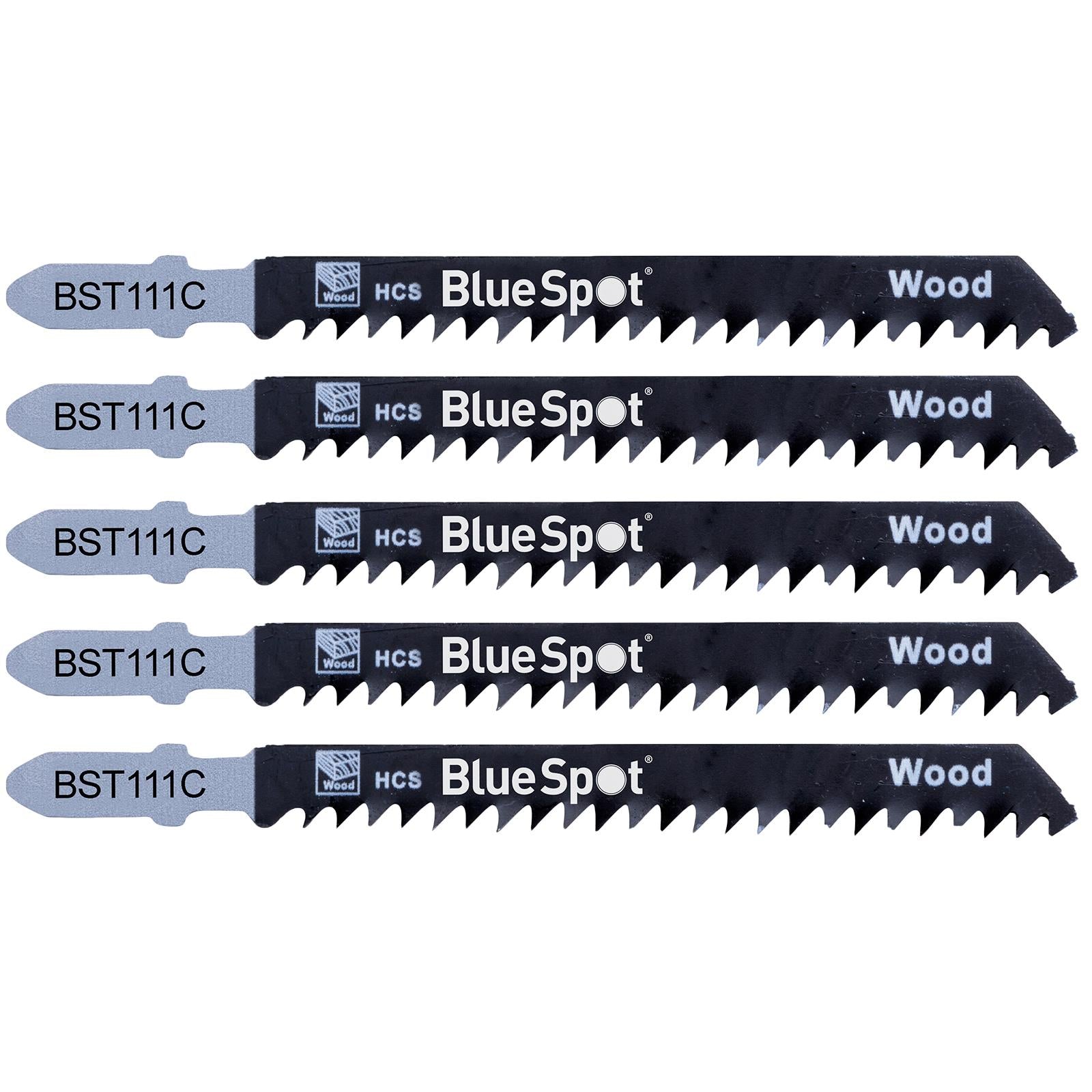BlueSpot Jigsaw Blades 5 Piece Quick Cut for Wood 8 TPI T111C