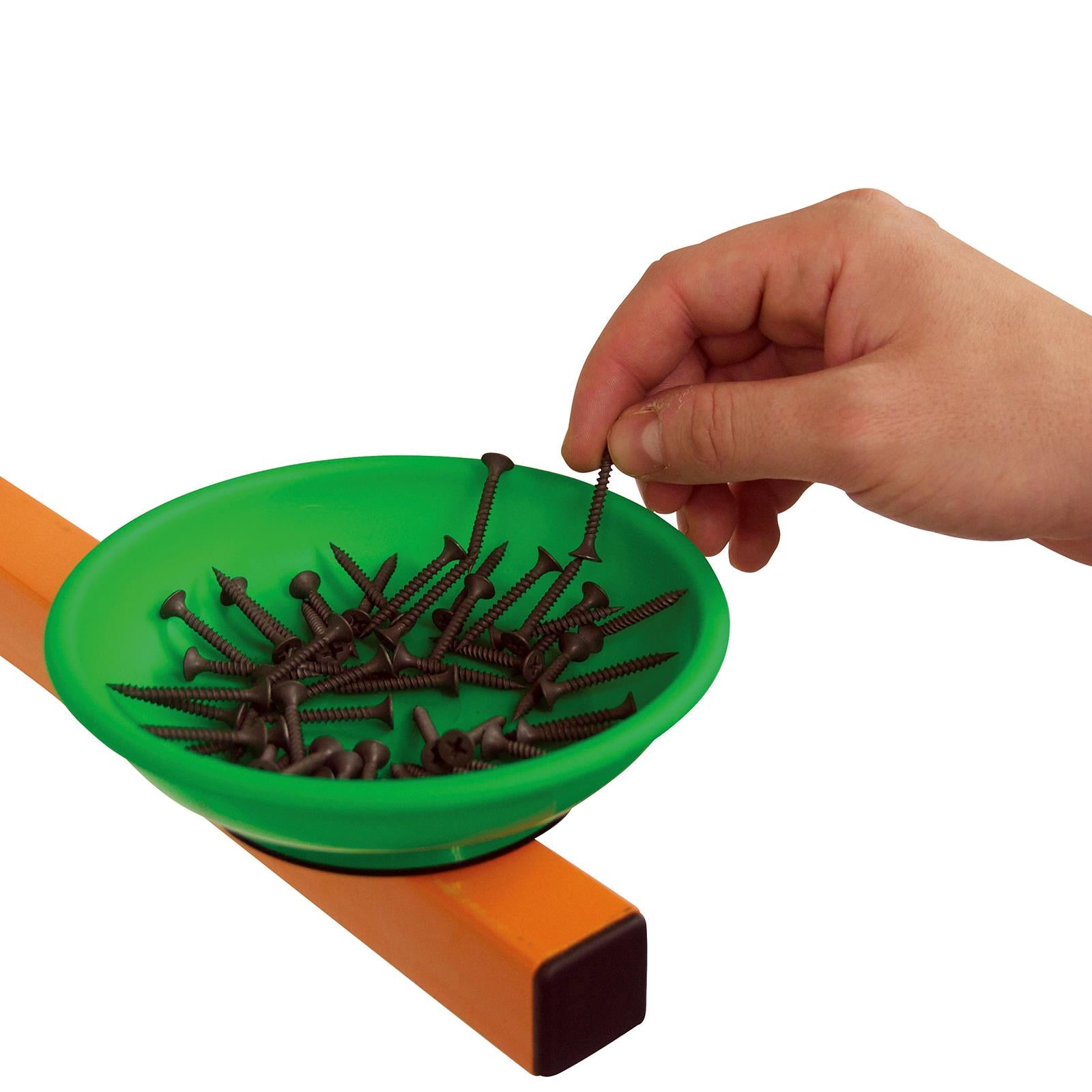 Silverline 3 Piece Hi-Vis Magnetic Bowls Parts Trays Storage Dish Bowl