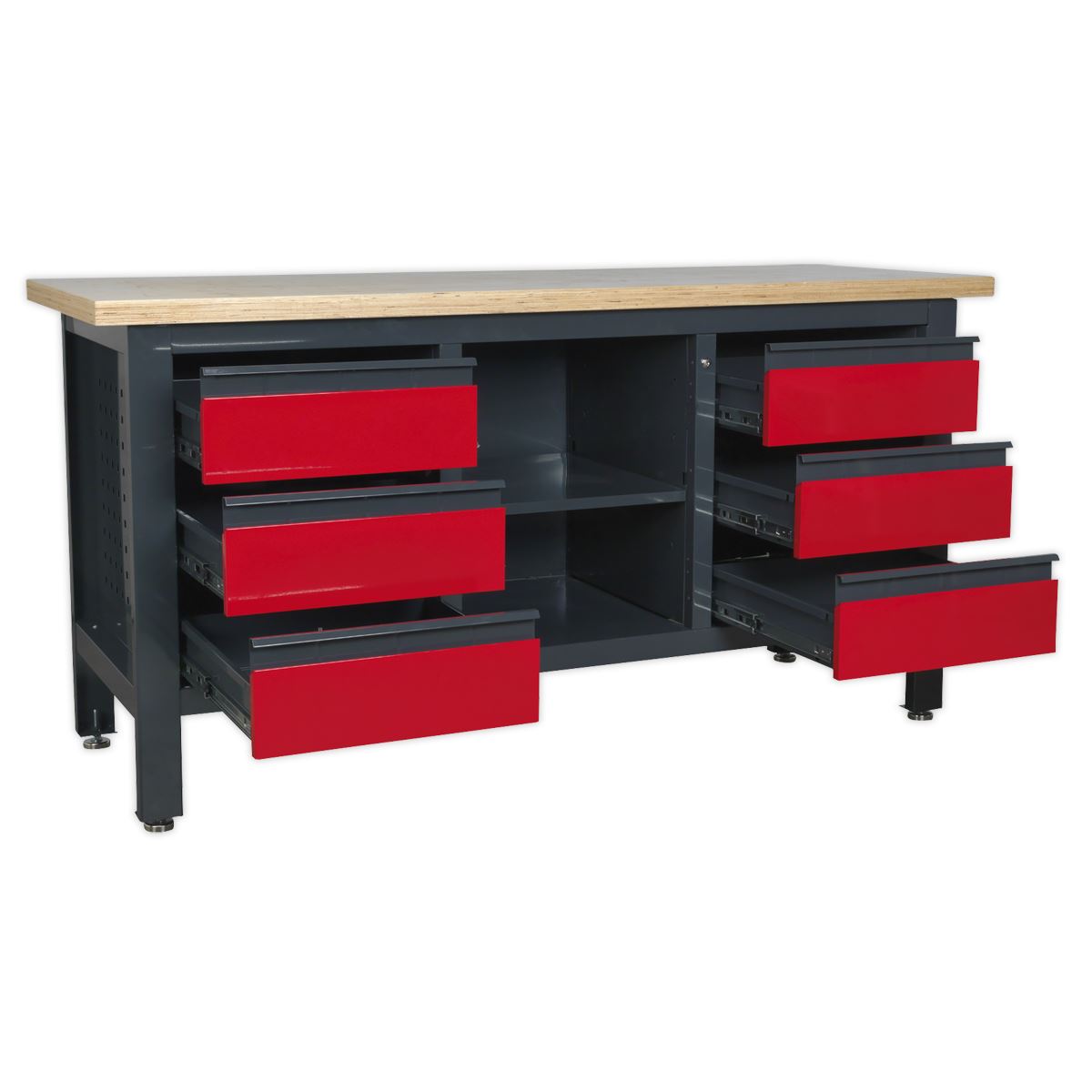 Sealey Workstation with 6 Drawers & Open Storage