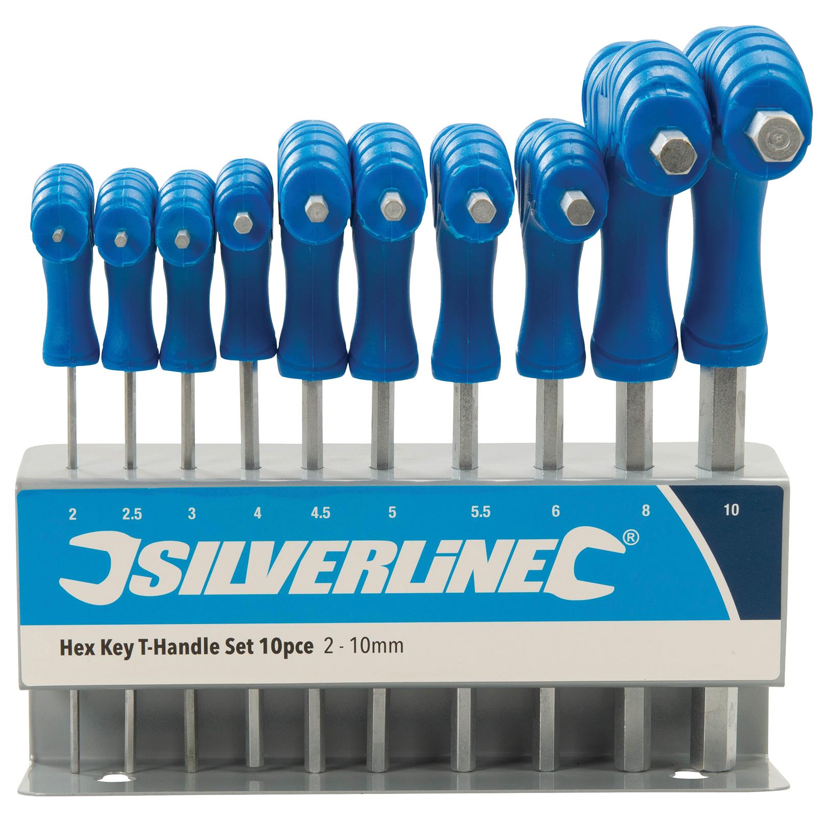 Silverline Hex Key T-Handle Set 10 Piece 2-10mm