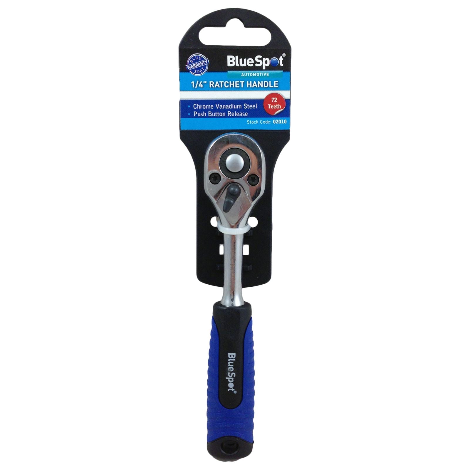 BlueSpot Socket Ratchet Handle Soft Grip Quick Release 72 Tooth 1/4" 3/8" 1/2" Drive