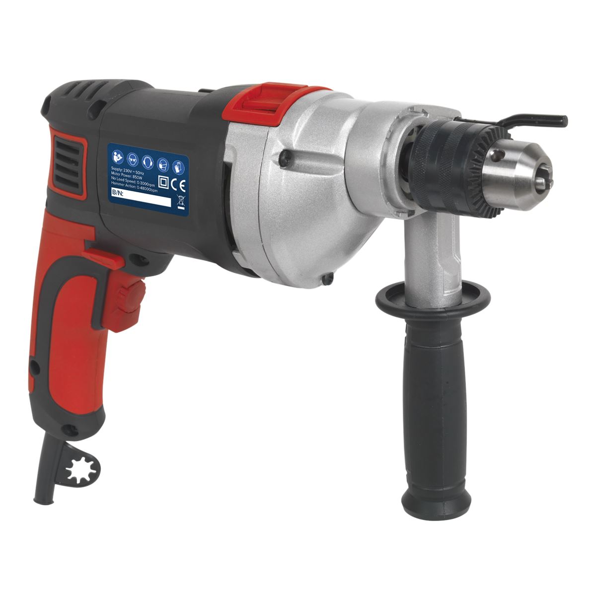 Sealey Hammer Drill Ø13mm Variable Speed with Reverse 850W/230V