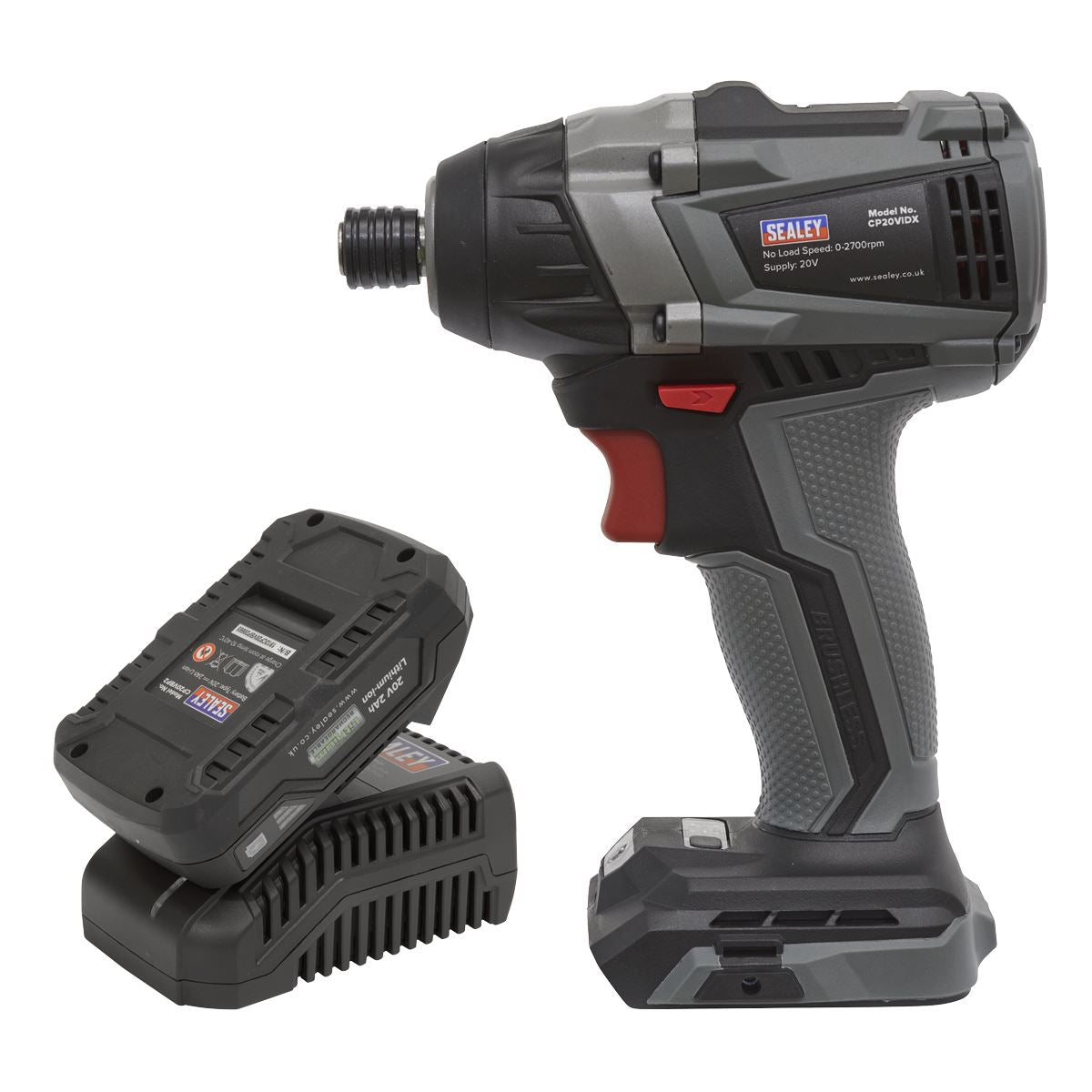 Sealey Premier Brushless Impact Driver Kit 1/4" Hex 20V 2Ah SV20 Series