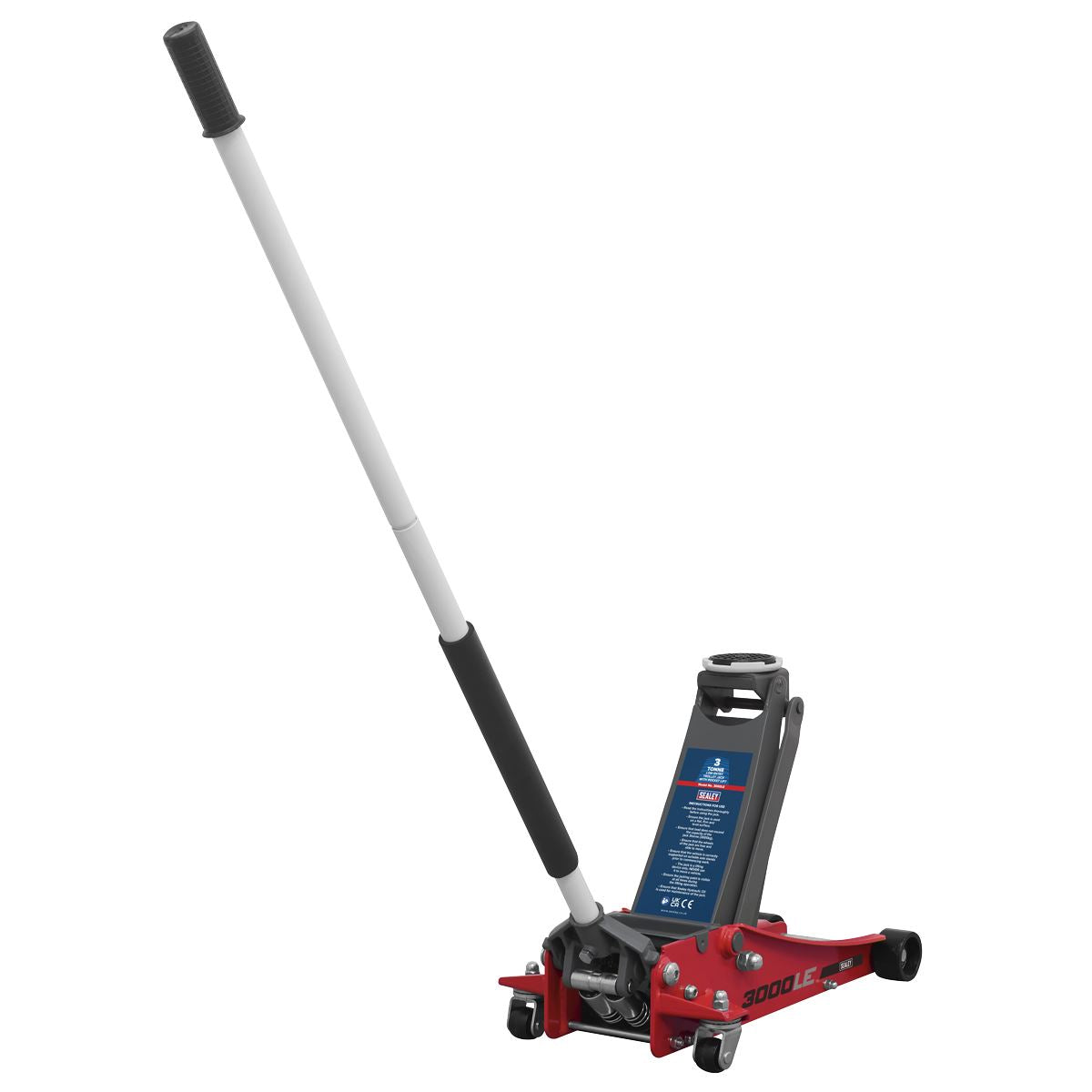 Sealey Low Profile Trolley Jack with Rocket Lift 3 Tonne - Red