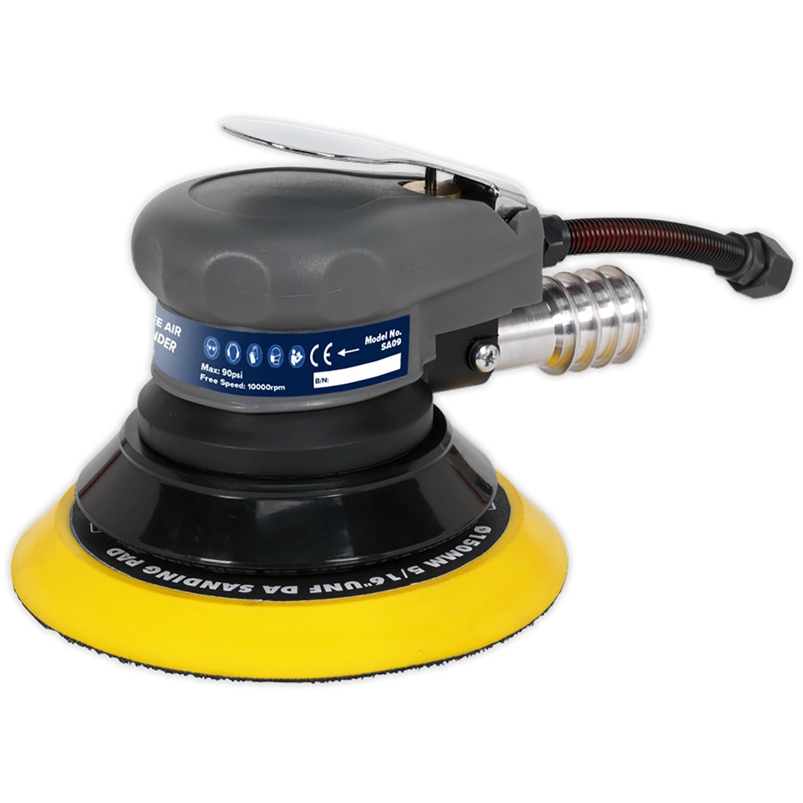 Sealey 150mm Dust Free Air Palm Orbital Sander 1/4" BSP