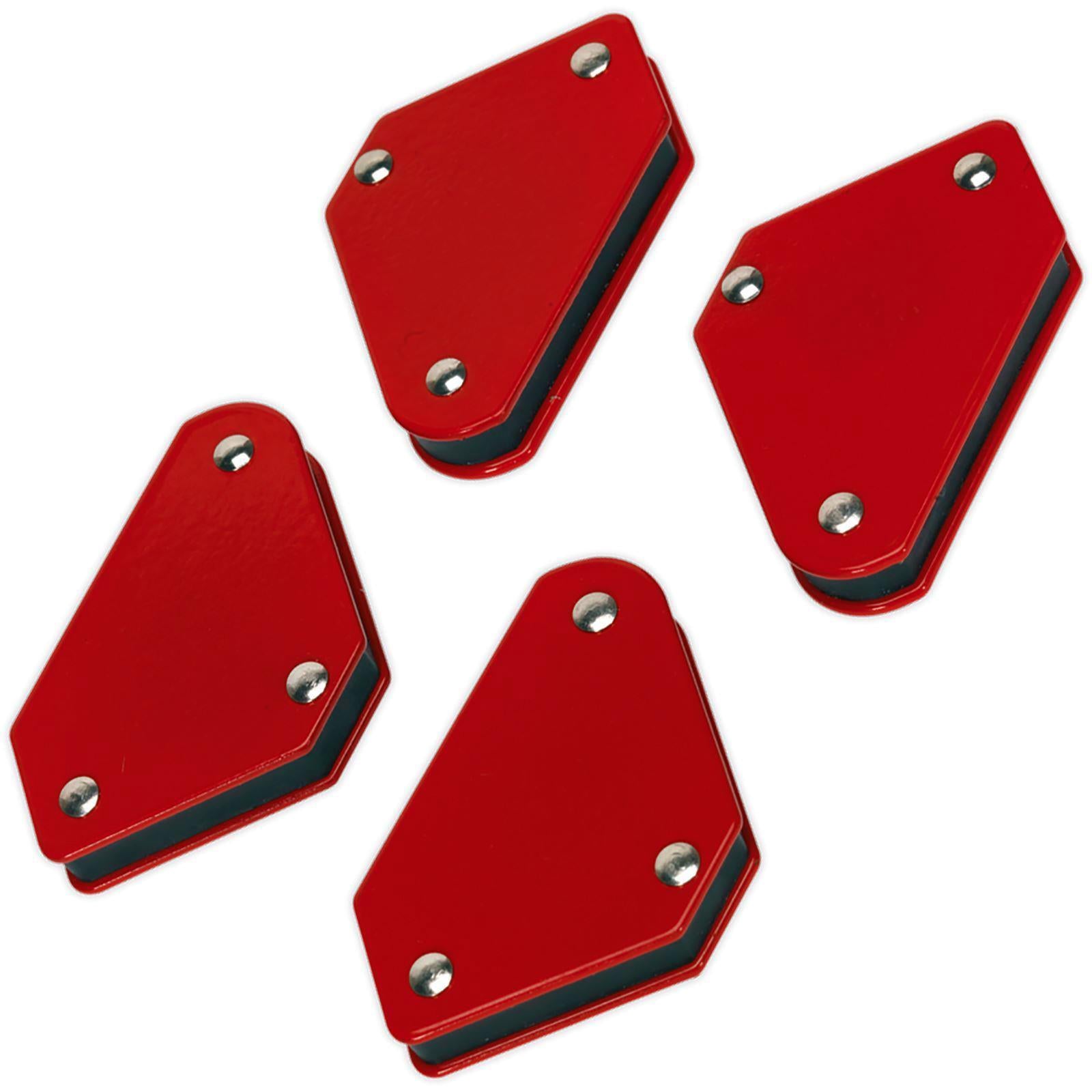 Sealey 4pc Magnetic Welding Clamp Set Red Soldering Quick Welder