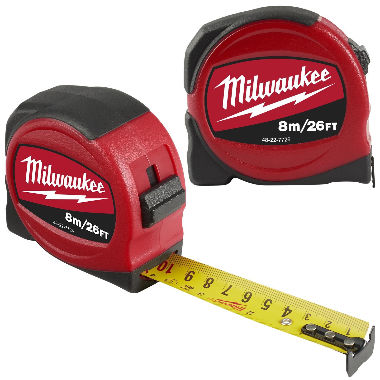 Milwaukee Tape Measure 8m 26ft Metric Imperial Slimline Pocket Tape 25mm Blade Width