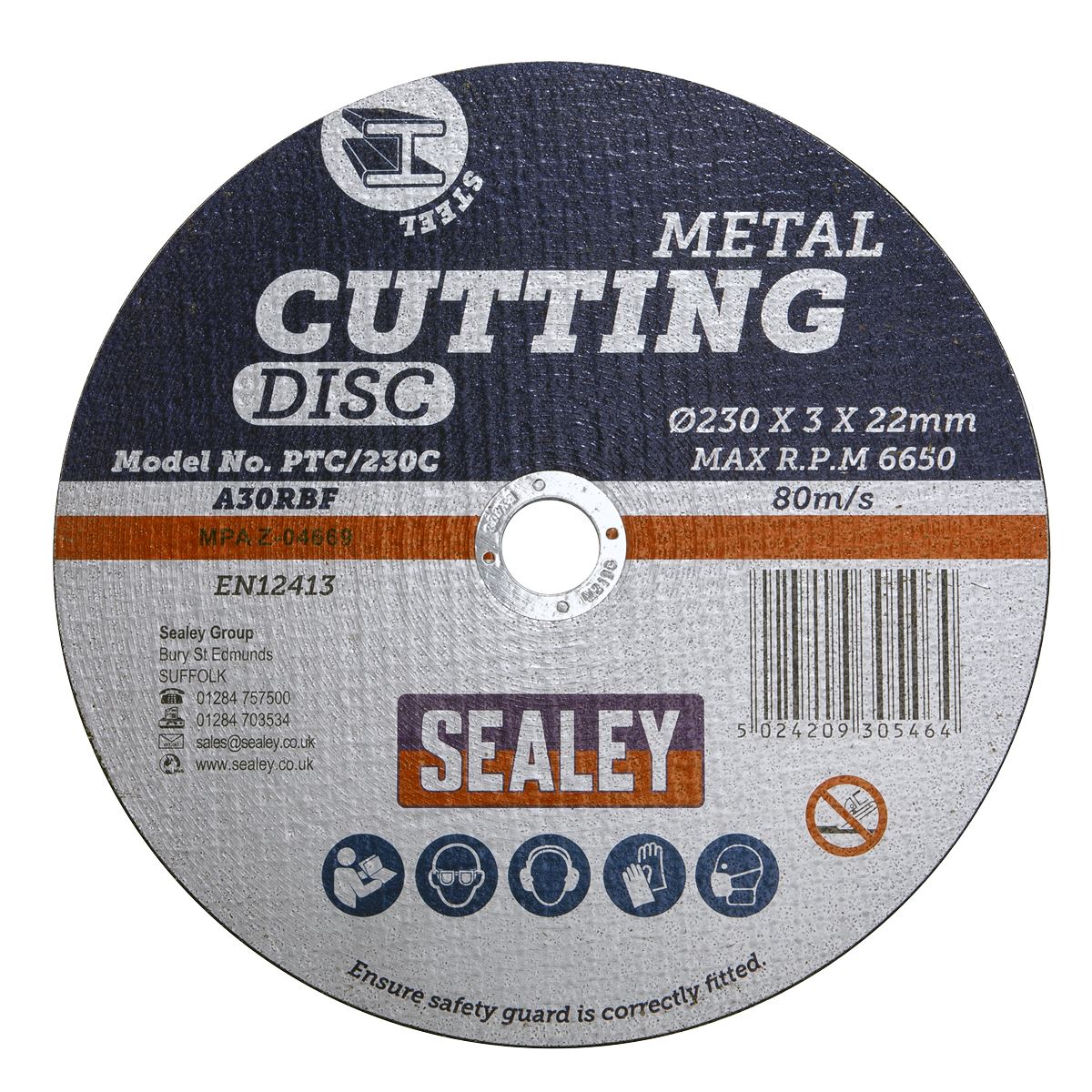 Sealey Cutting Disc Ø230 x 3mm 22mm Bore