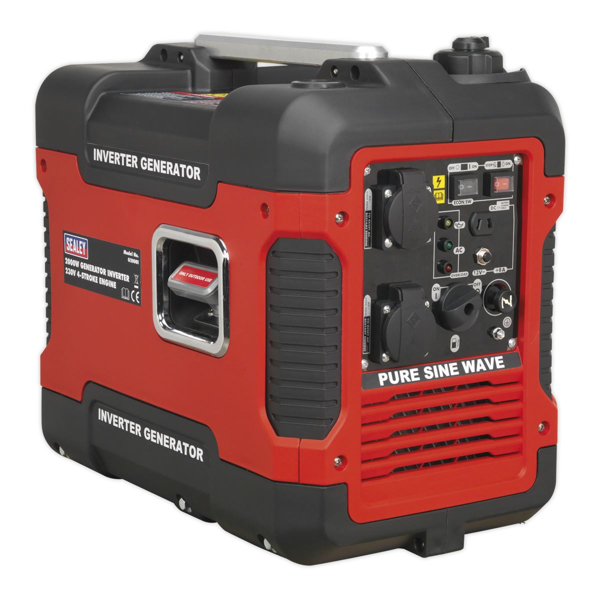 Sealey Inverter Generator 2000W 230V 4-Stroke Engine