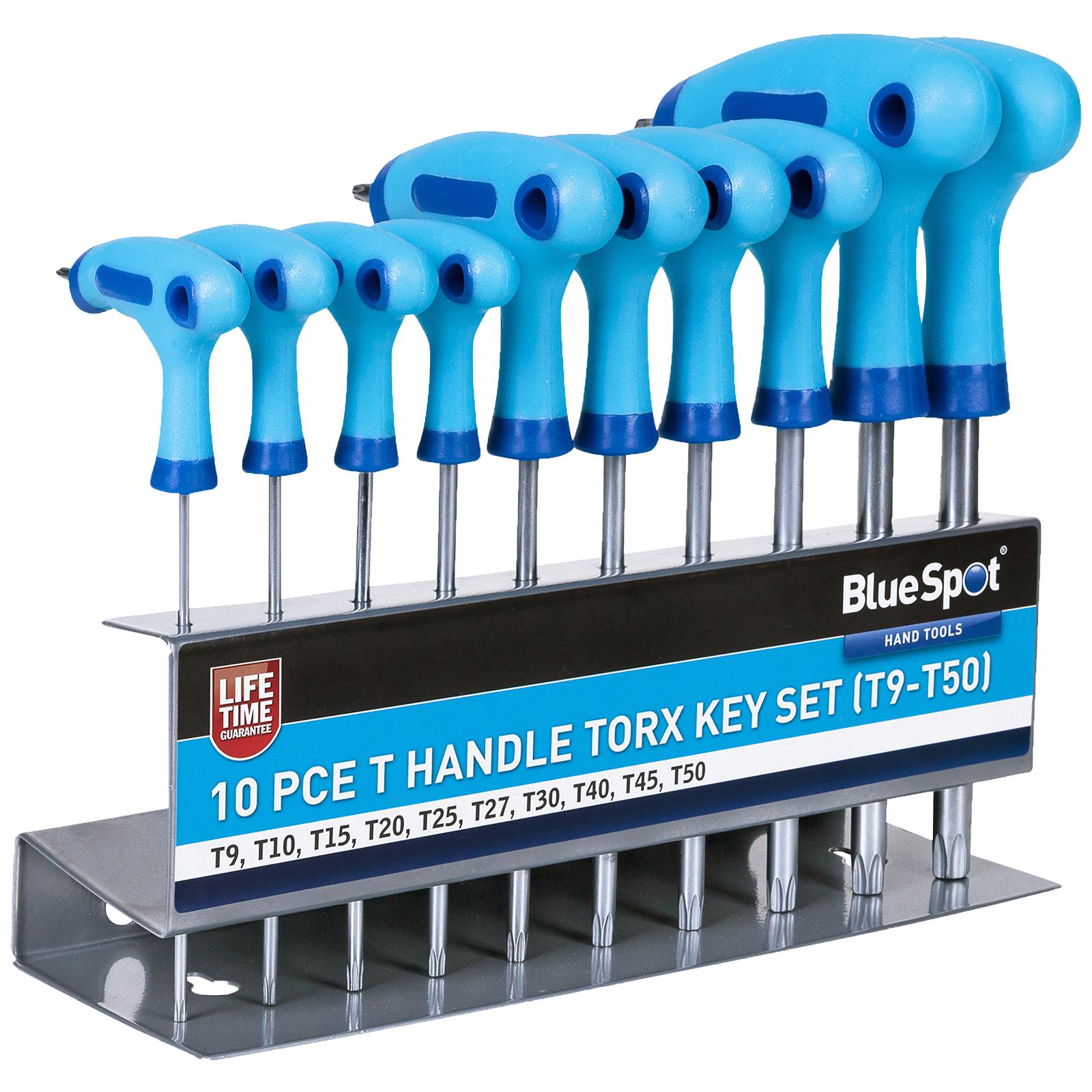 BlueSpot T-Handle Torx Key Set 10 Piece T9-T50