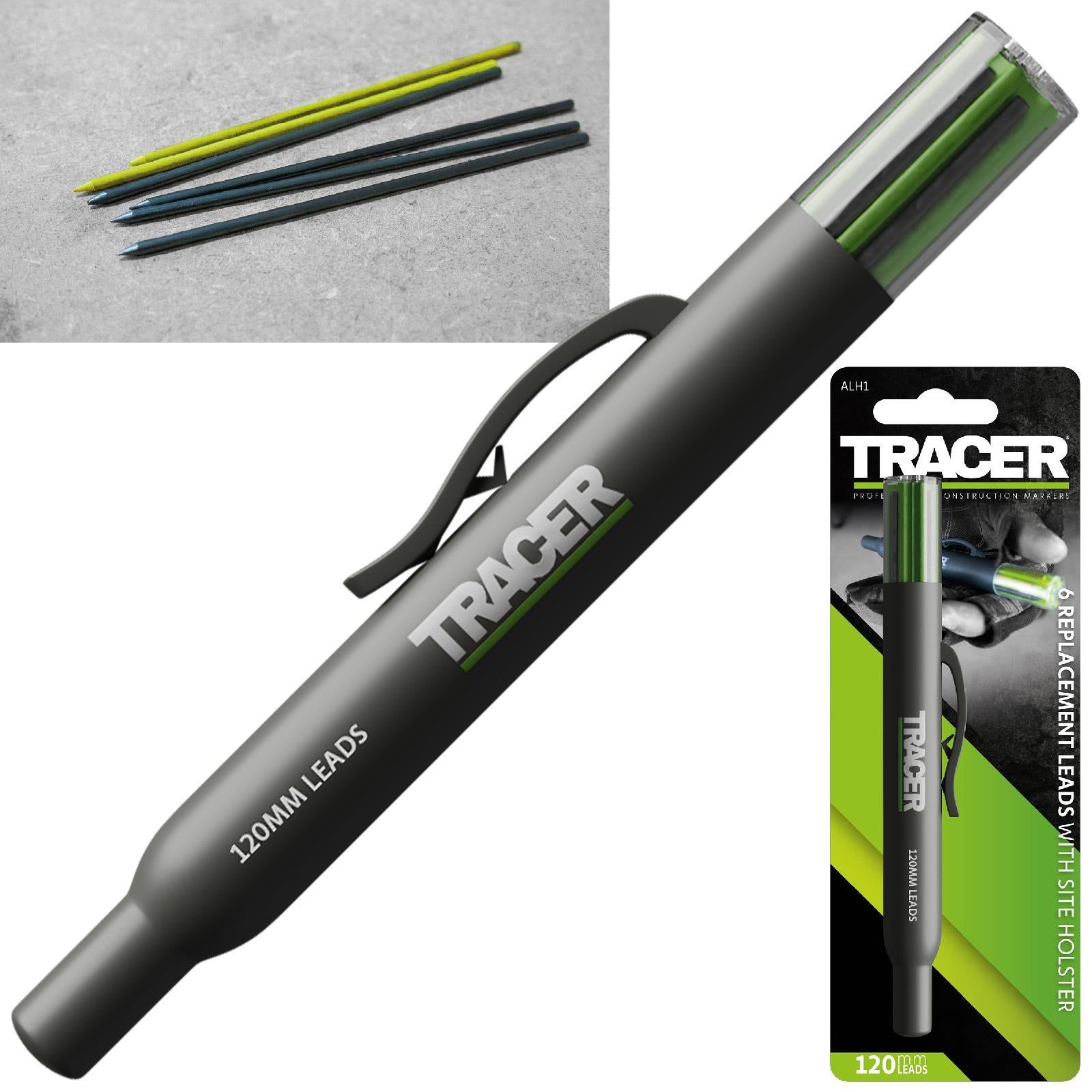  Tracer Deep Pencil Marker - Replacement Lead (6 Pack) - Site  Holsters - All In One Marking Kit - Built For Construction : Office Products