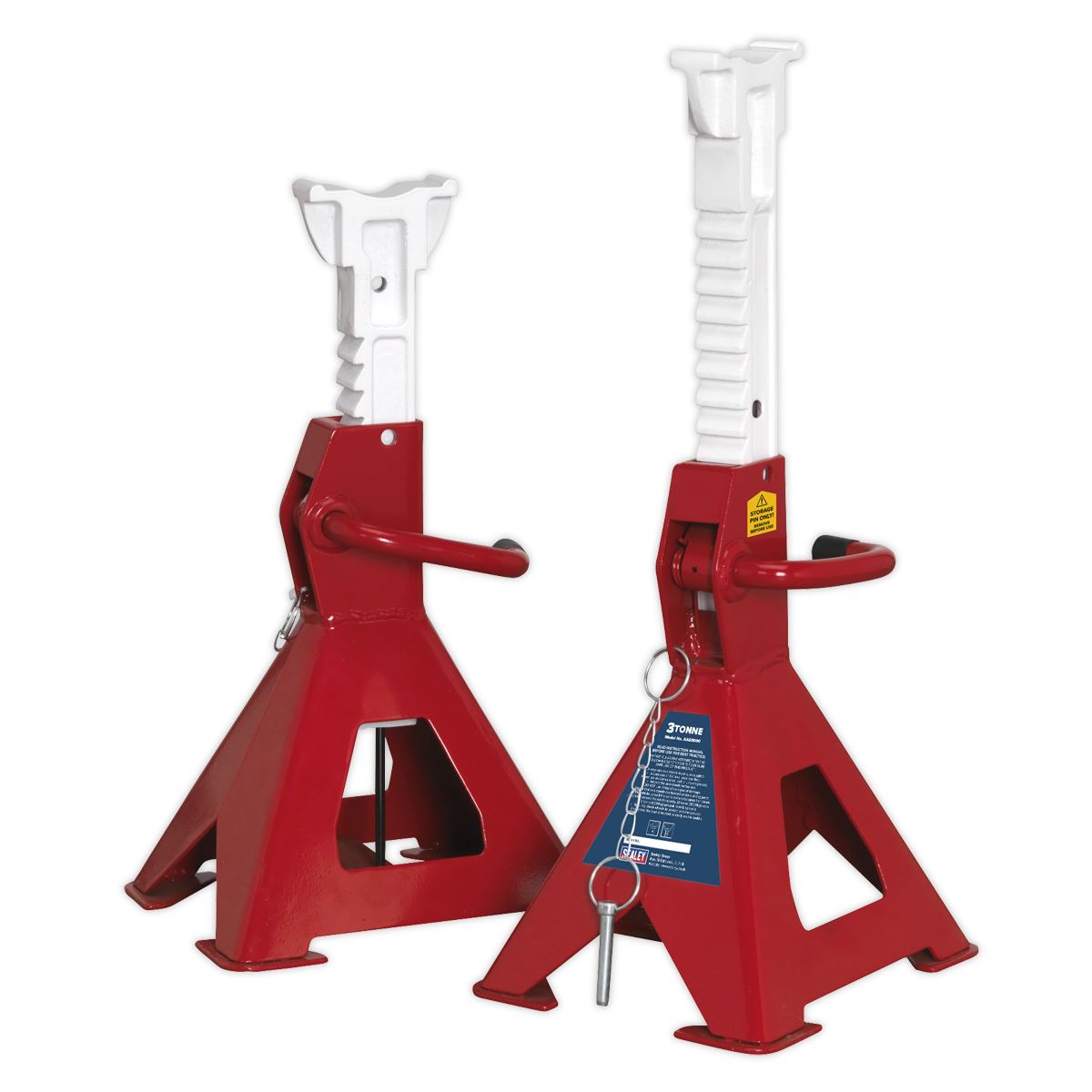 Sealey Axle Stands (Pair) 3tonne Capacity per Stand Auto Rise Ratchet