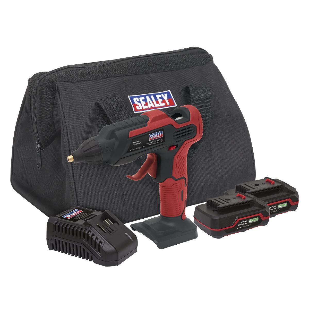 Sealey Cordless Glue Gun Kit 20V 2Ah SV20 Series - 2 Batteries