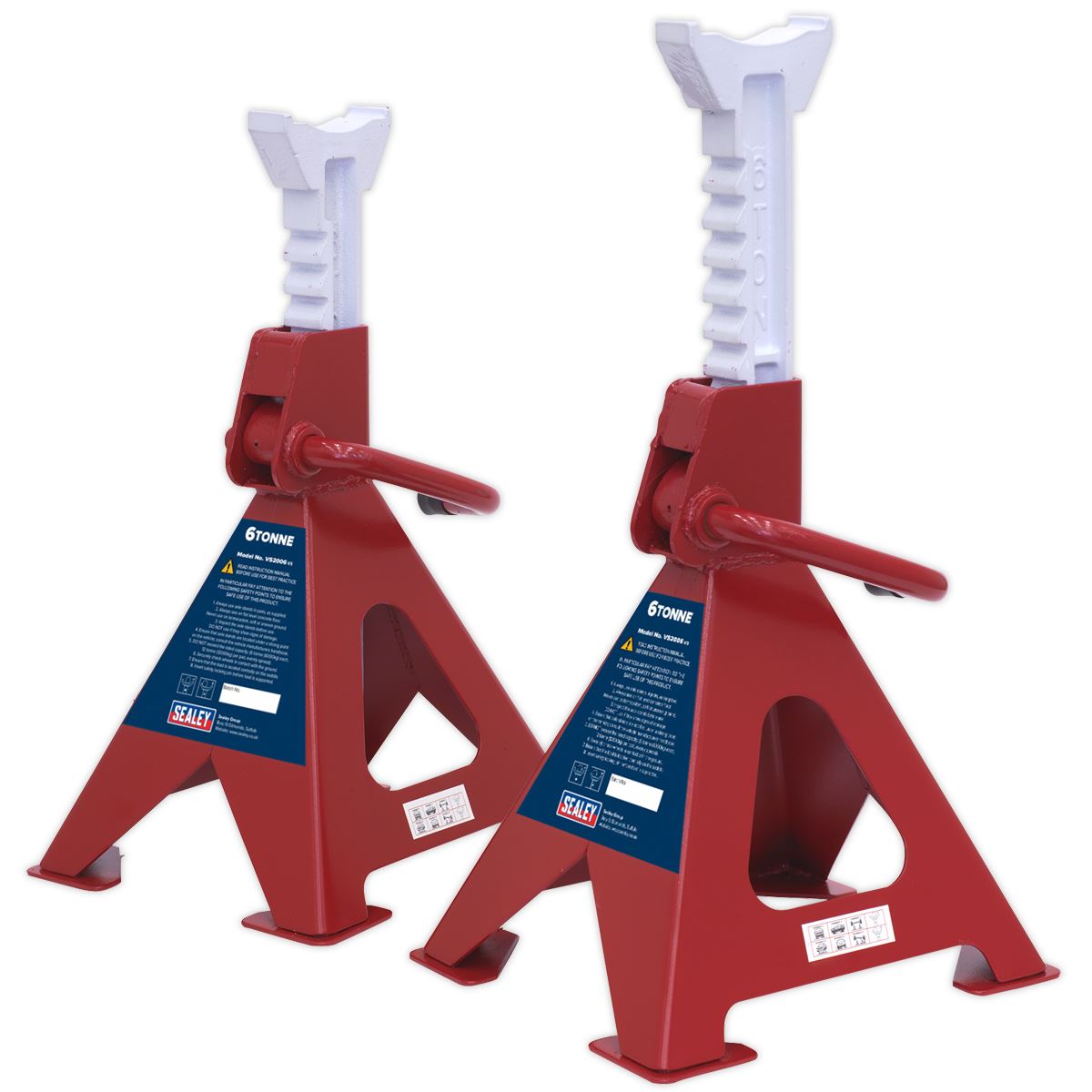 Sealey Axle Stands (Pair) 6tonne Capacity per Stand Ratchet Type