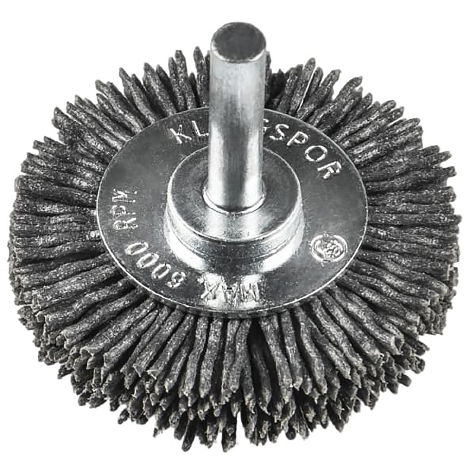 Klingspor Polyamide Bristle Wire Wheel Brush 50mm 70mm x 6mm Shaft 120 320 Grit BRS600P