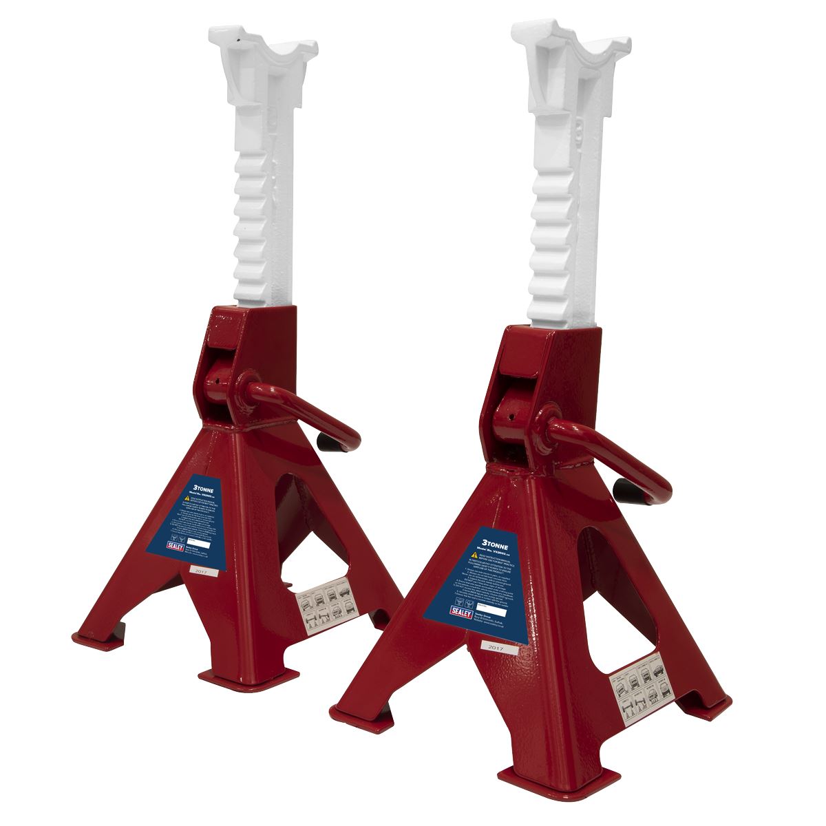 Sealey Axle Stands (Pair) 3 Tonne Capacity per Stand Ratchet Type