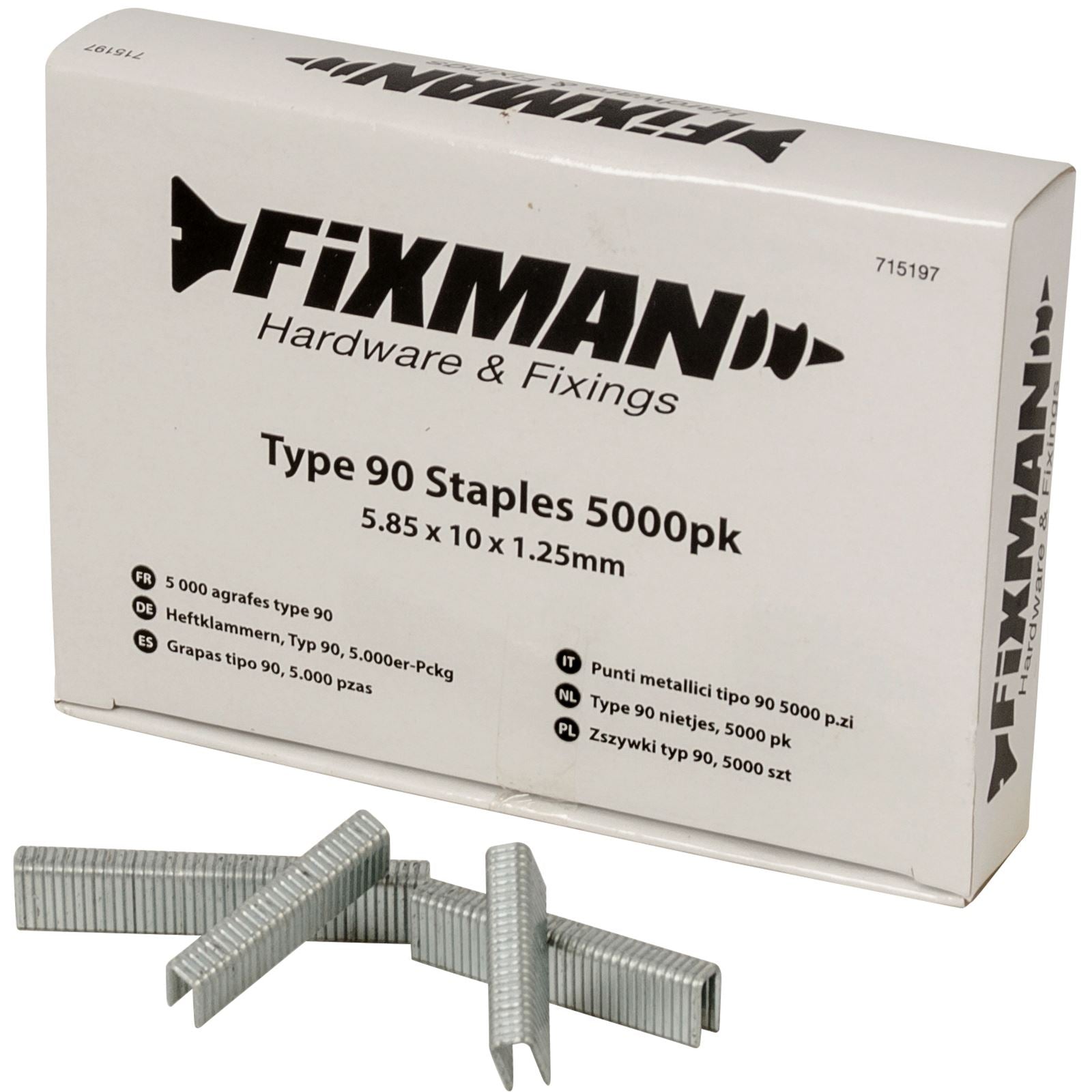 Fixman 5000pc Type 90 Staples 10-22mm Heavy Duty Crown Stapler Gun Fixings