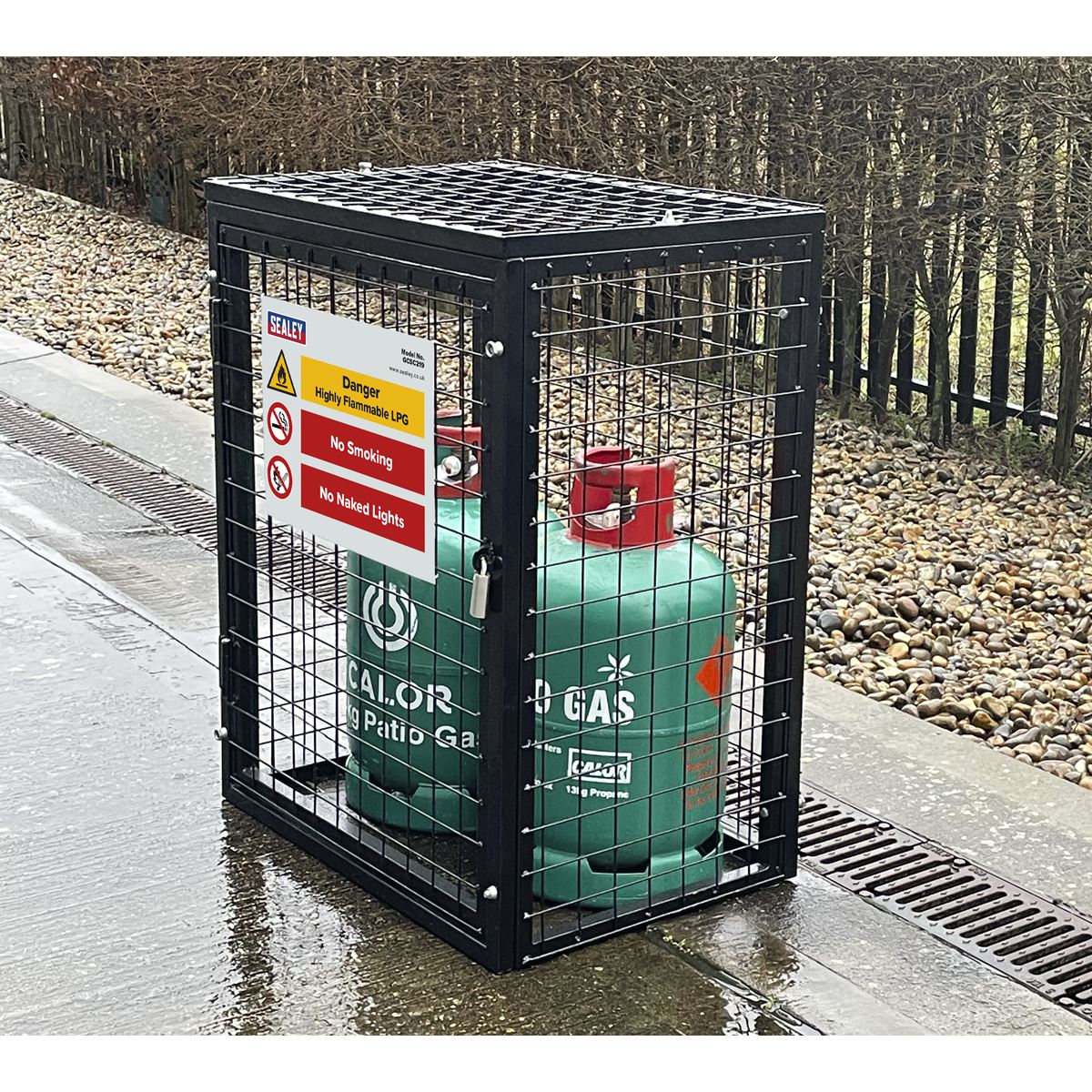 Sealey Safety Cage - 2 x 19kg Gas Cylinders