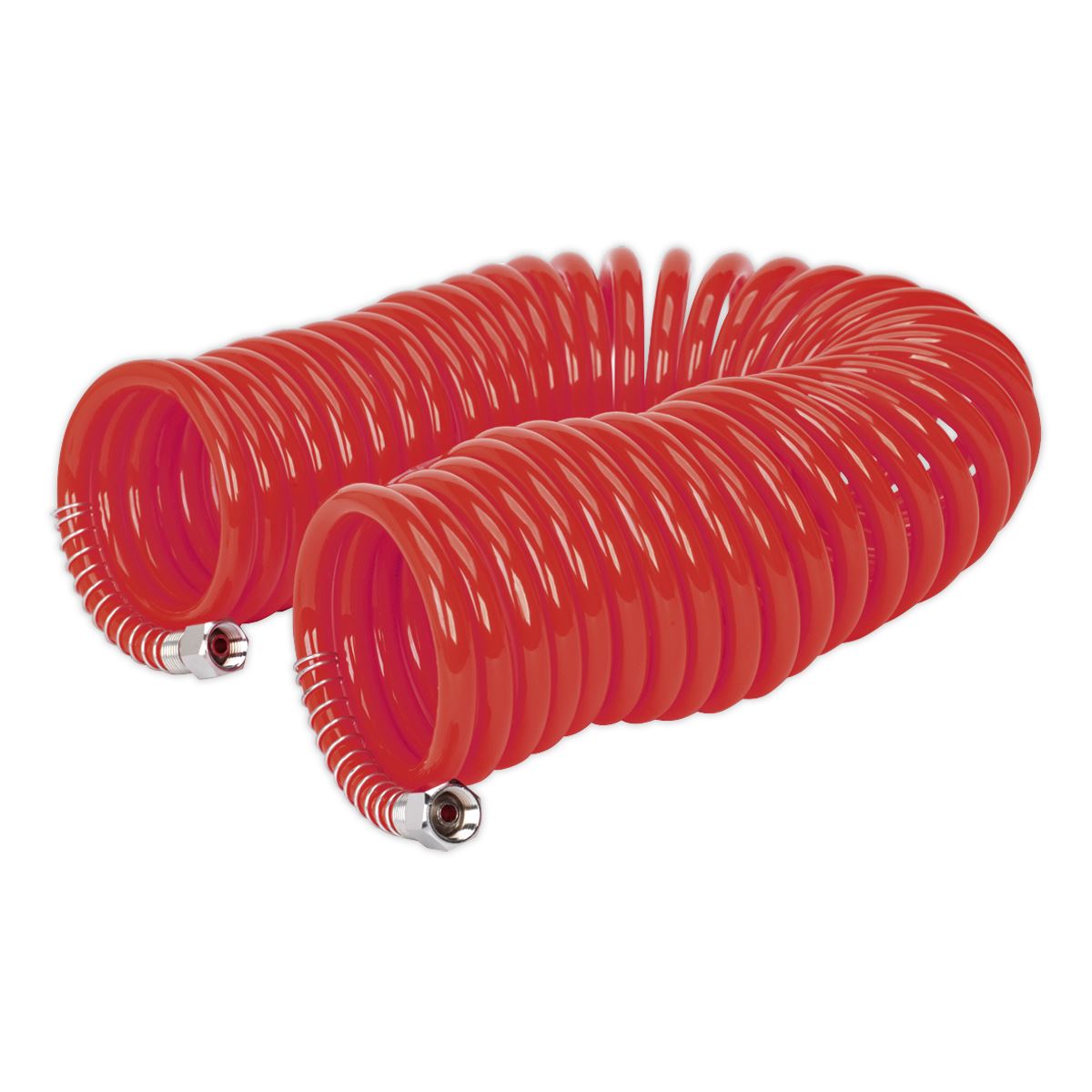 Sealey PU Coiled Air Hose 10m x Ø6mm with 1/4"BSP Unions