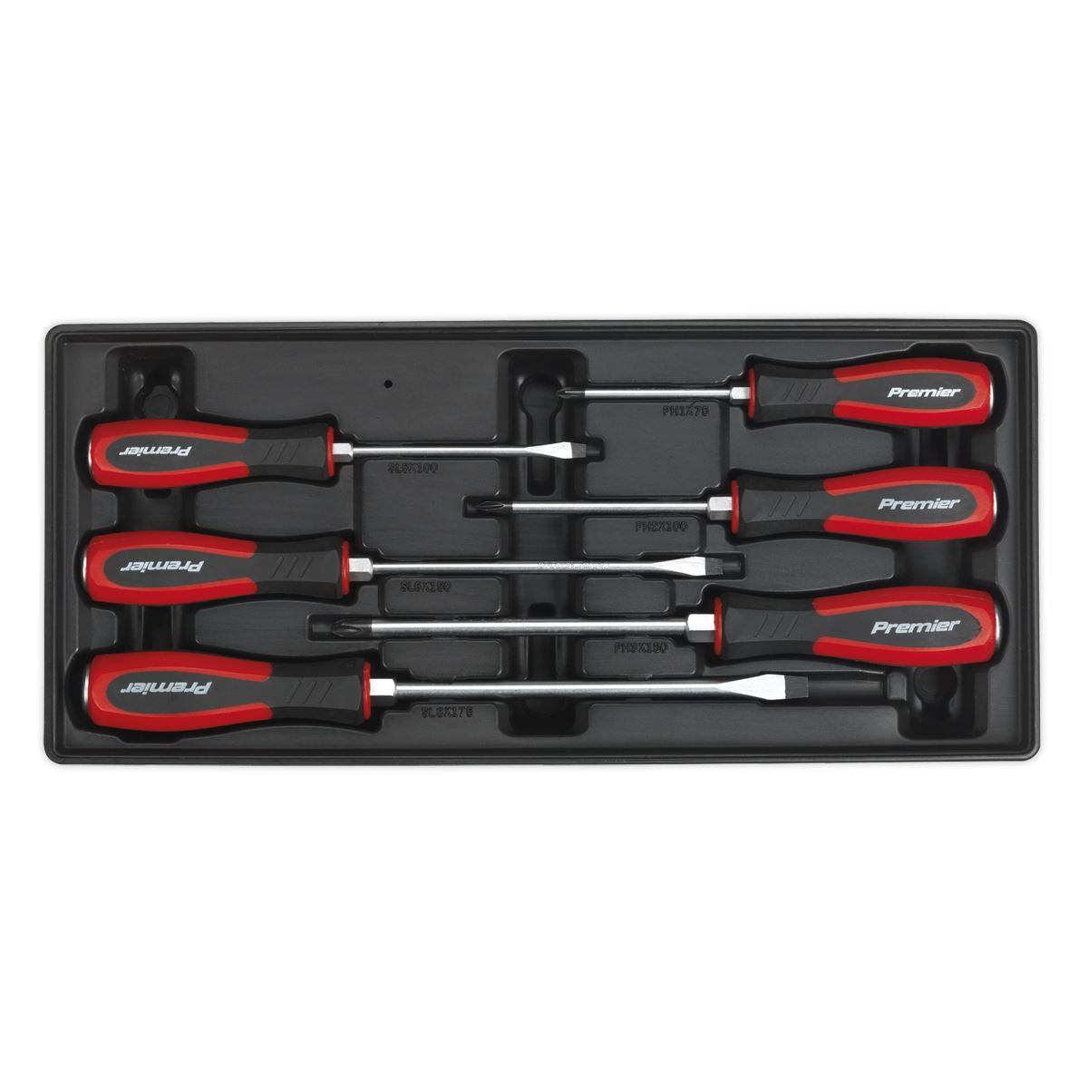 Sealey Premier Tool Tray with Hammer-Thru Screwdriver Set 6pc
