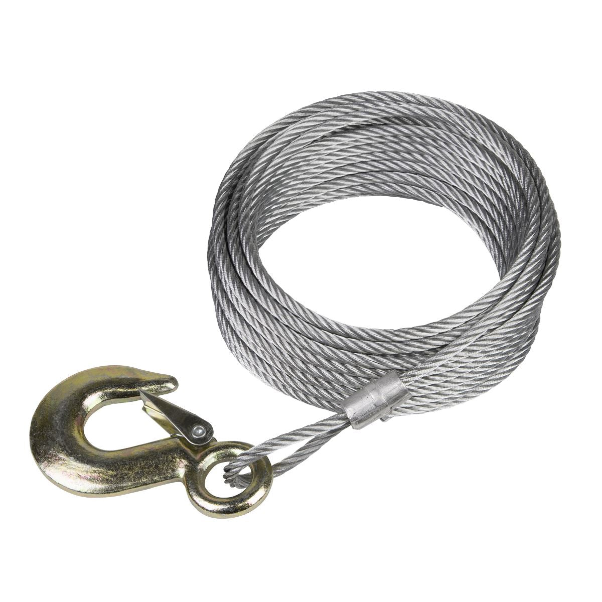 Sealey Winch Cable/Wire Rope Ø5.1mm x 10m 1350kg Breaking Strength with Forged Hook