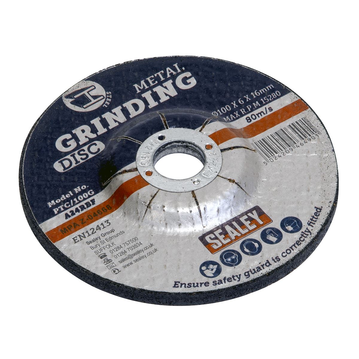 Sealey Grinding Disc Ø100 x 6mm Ø16mm Bore