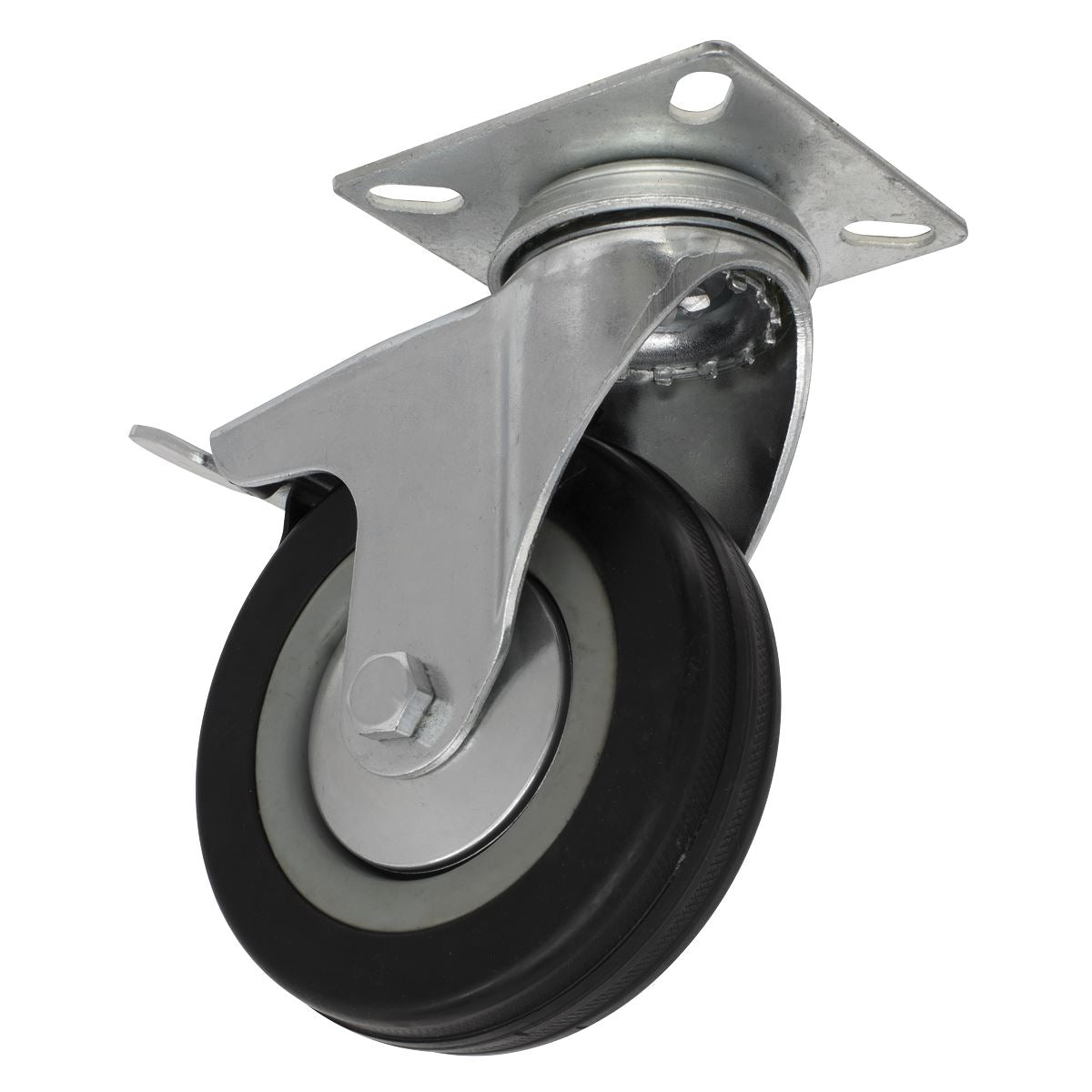 Sealey Castor Wheel Swivel Plate with Brake Ø100mm