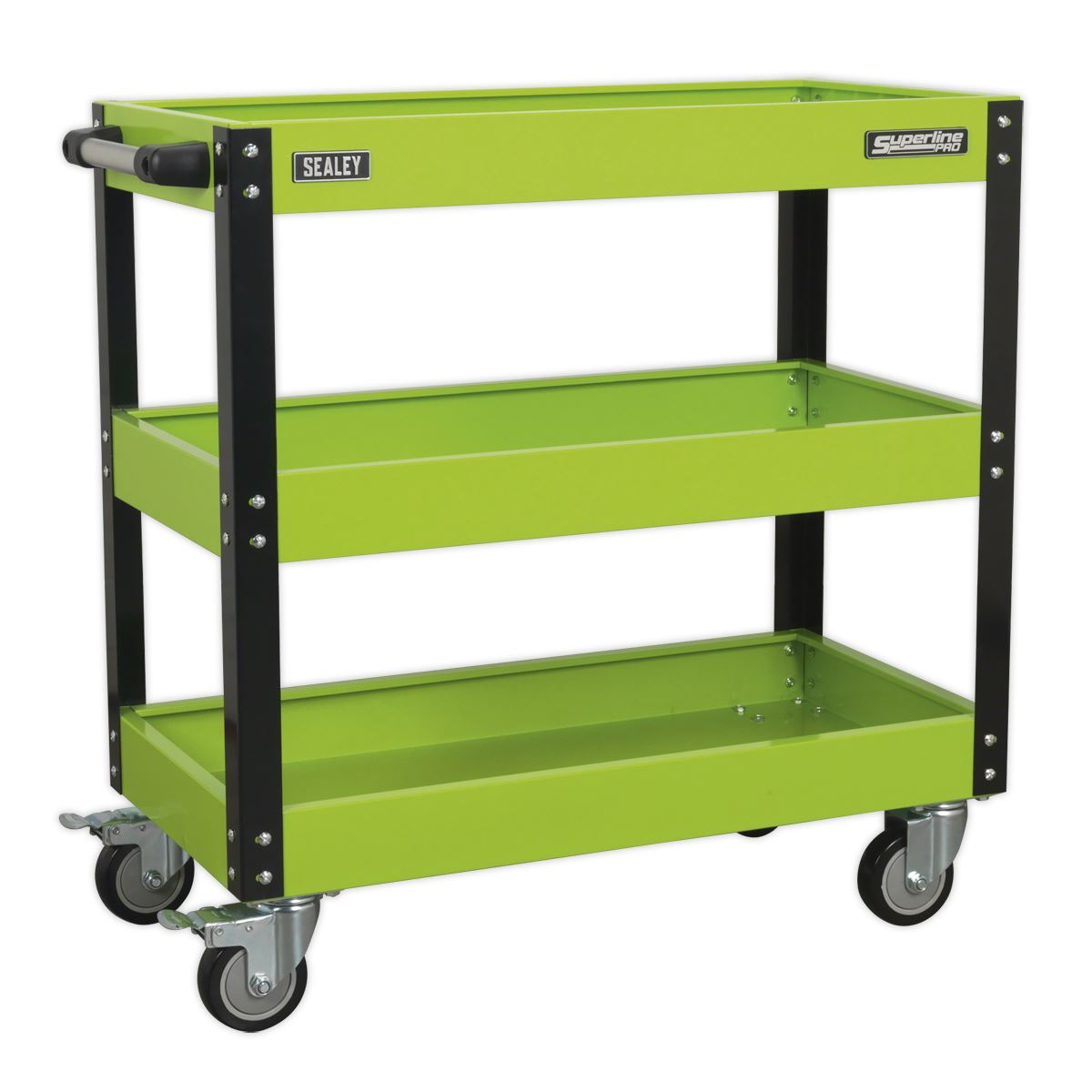 Sealey Superline Pro Workshop Trolley 3-Level Heavy-Duty - Hi-Vis Green