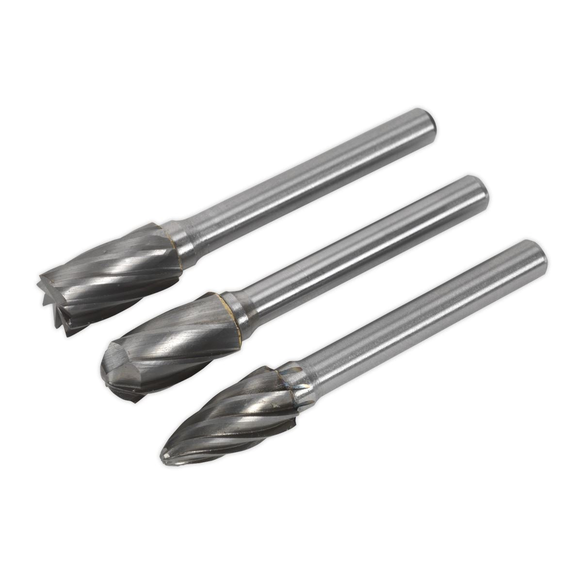 Sealey Tungsten Carbide Rotary Burr Set 3pc Ripper/Coarse