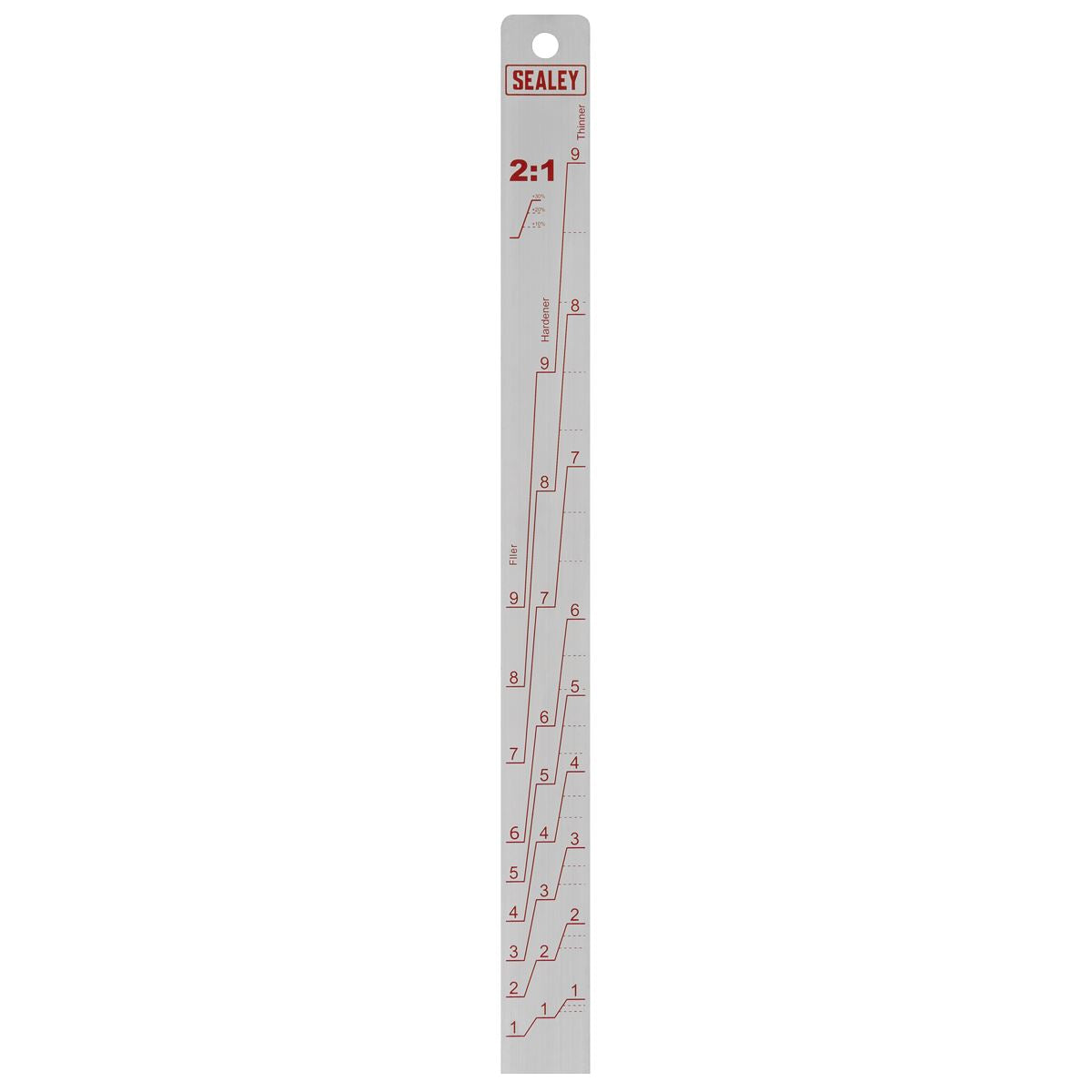 Sealey Aluminium Paint Mixing Measuring Stick 2:1/4:1 Ratio Double Sided