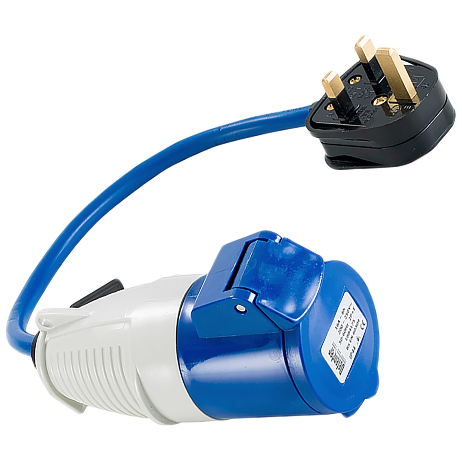 Defender 230V Fly Lead Converter 13A Plug to 16A Socket Caravan Generator