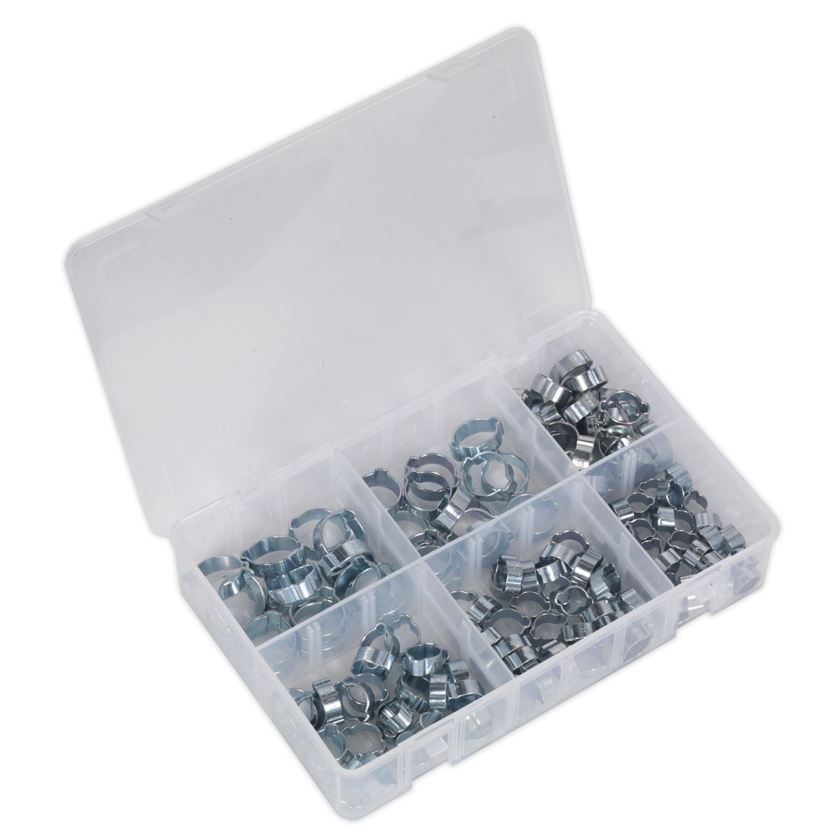 Sealey O-Clip Double Ear Assortment 140pc - Zinc Plated