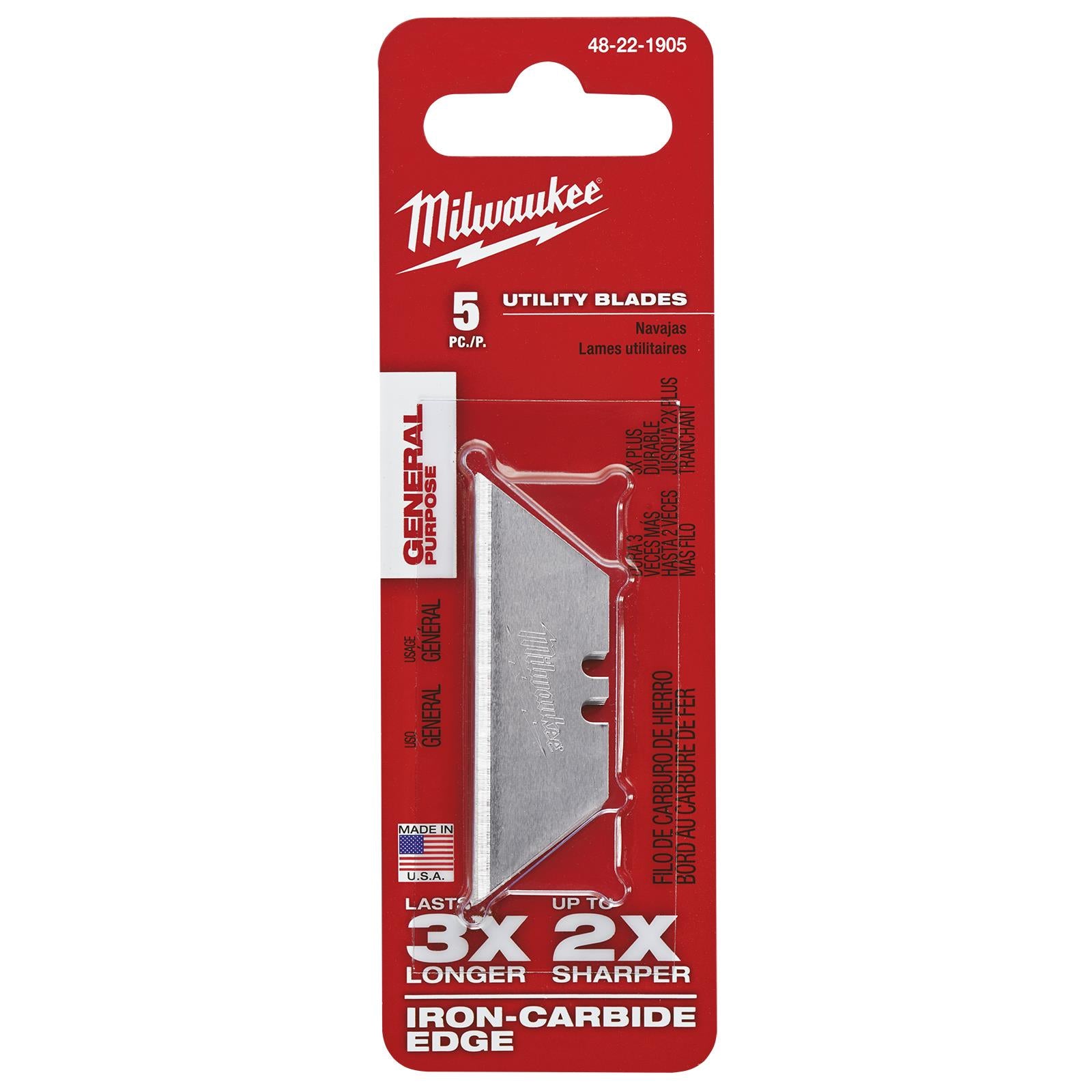 Milwaukee Utility Knife Blades General Purpose 5 Pack