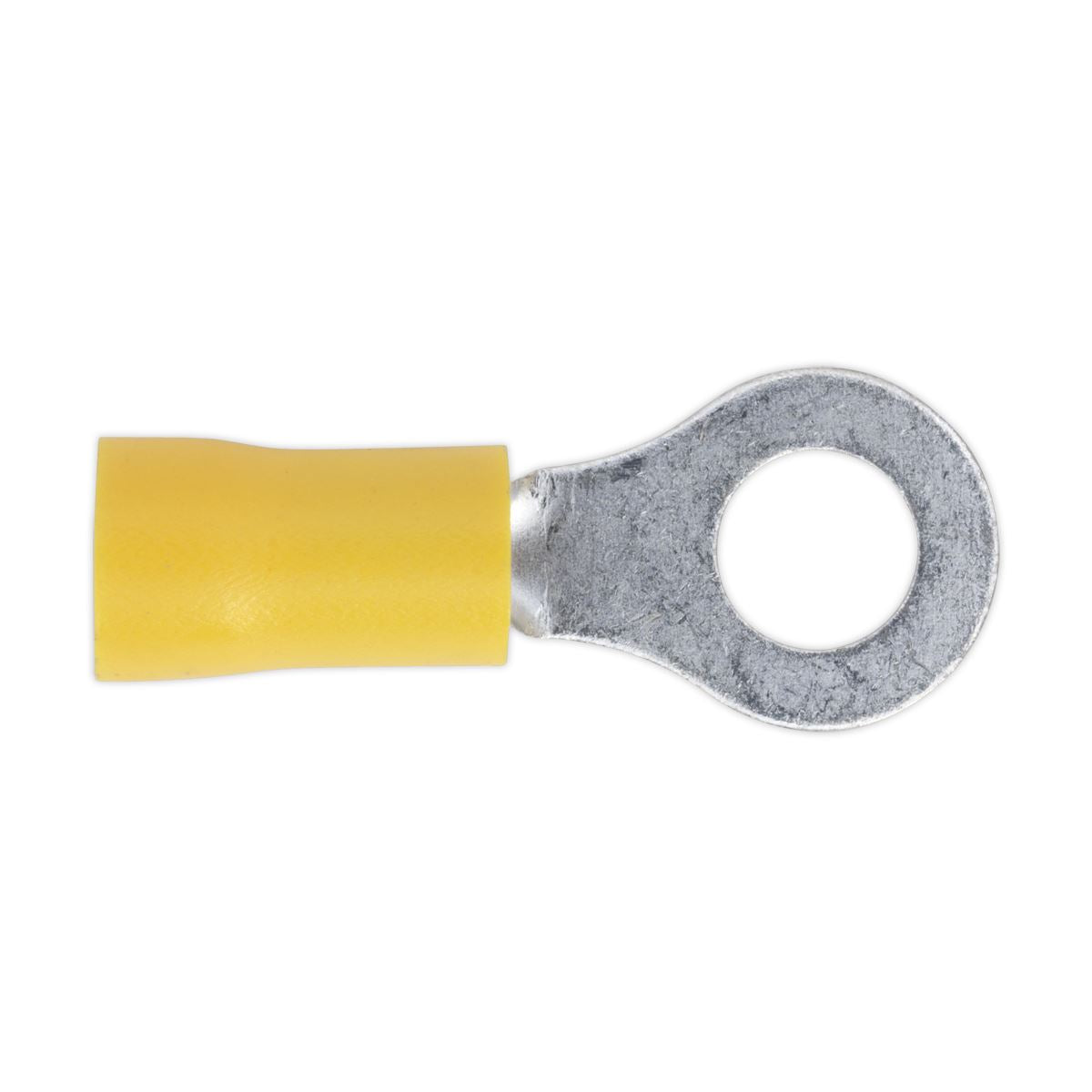 Sealey 100 Pack 6.4mm (1/4") Yellow Easy Entry Ring Terminal