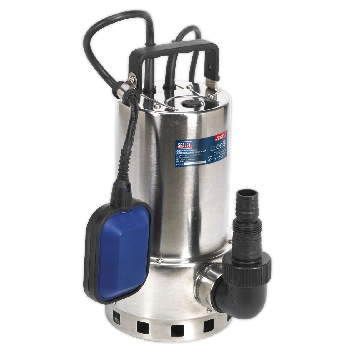 Sealey Submersible Stainless Water Pump Automatic Dirty Water 225L/min 230V