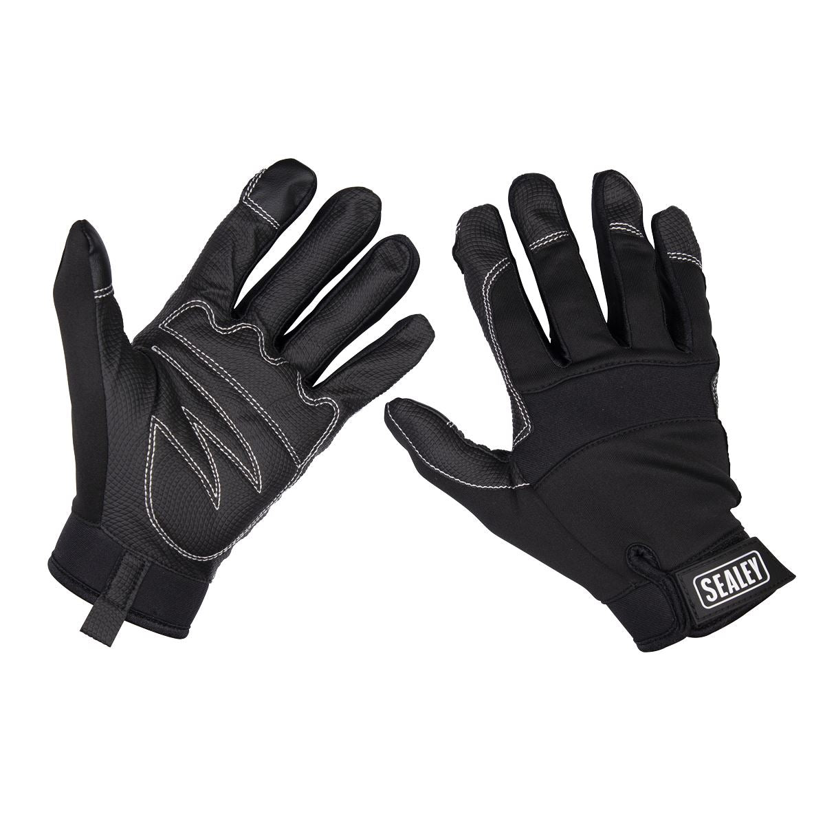 Sealey Premier Mechanic's Gloves Light Palm Tactouch - Large