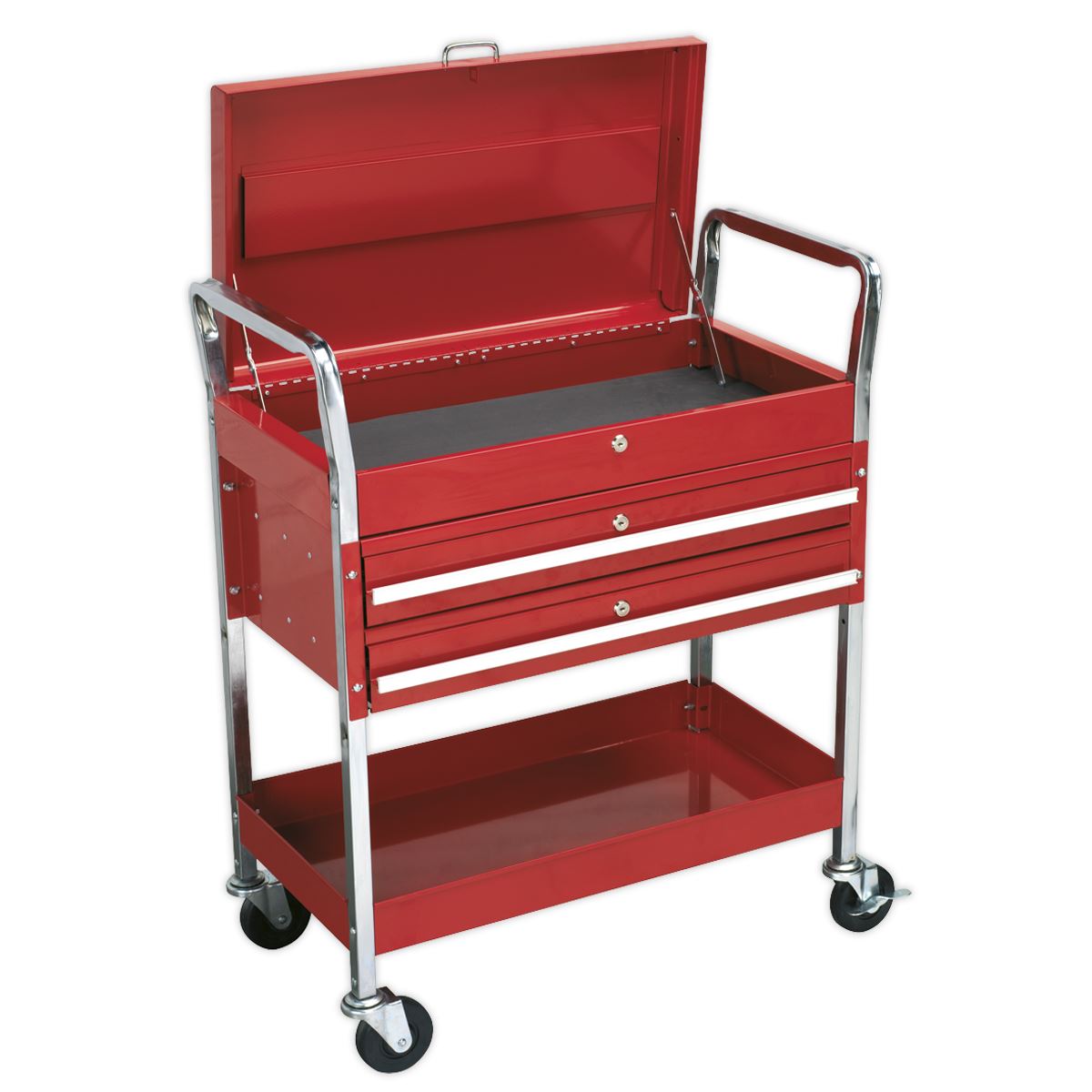 Sealey Superline Pro Trolley 2-Level Heavy-Duty with Lockable Top & 2 Drawers